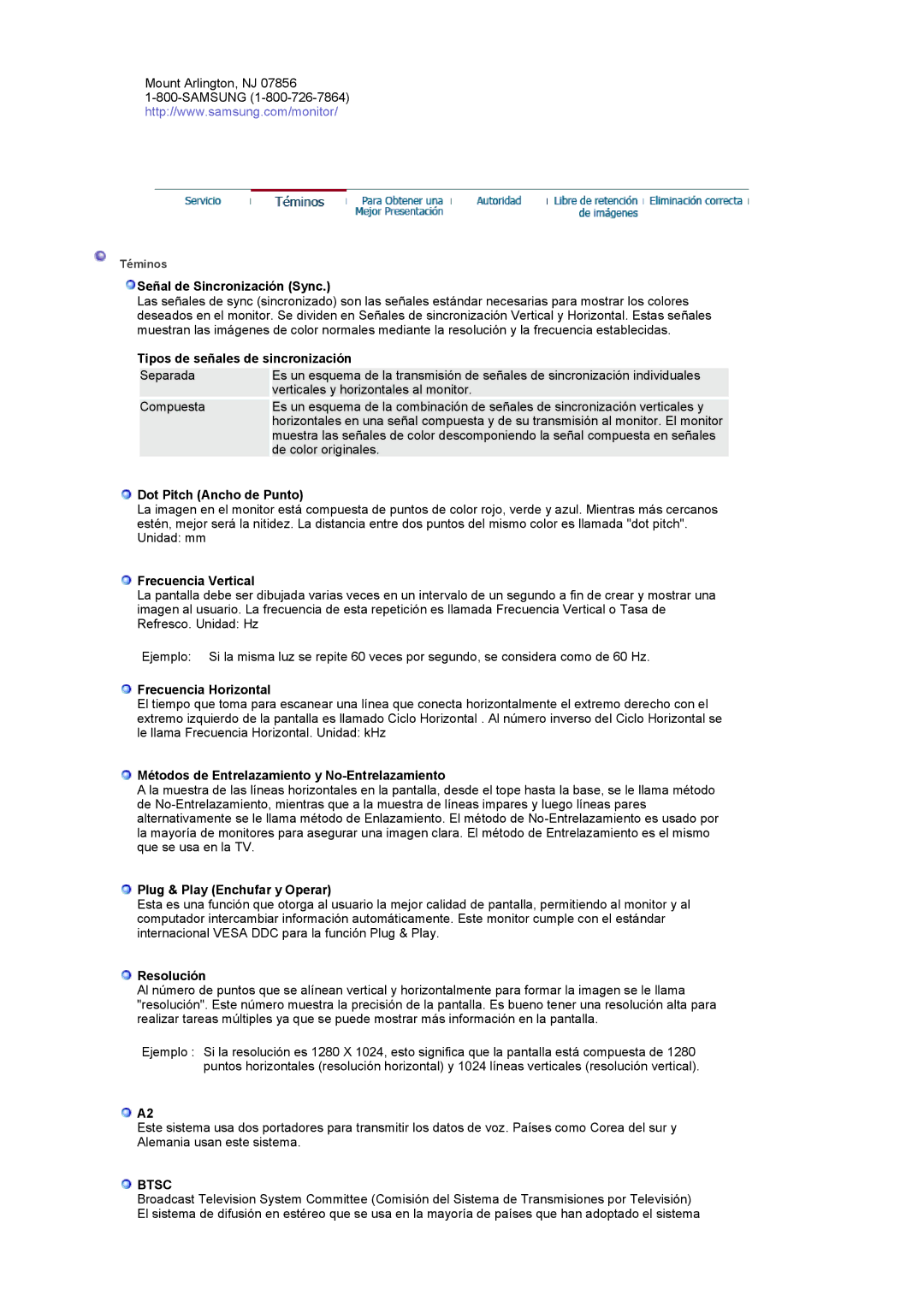 Samsung LS17MCASS/EDC manual Btsc 