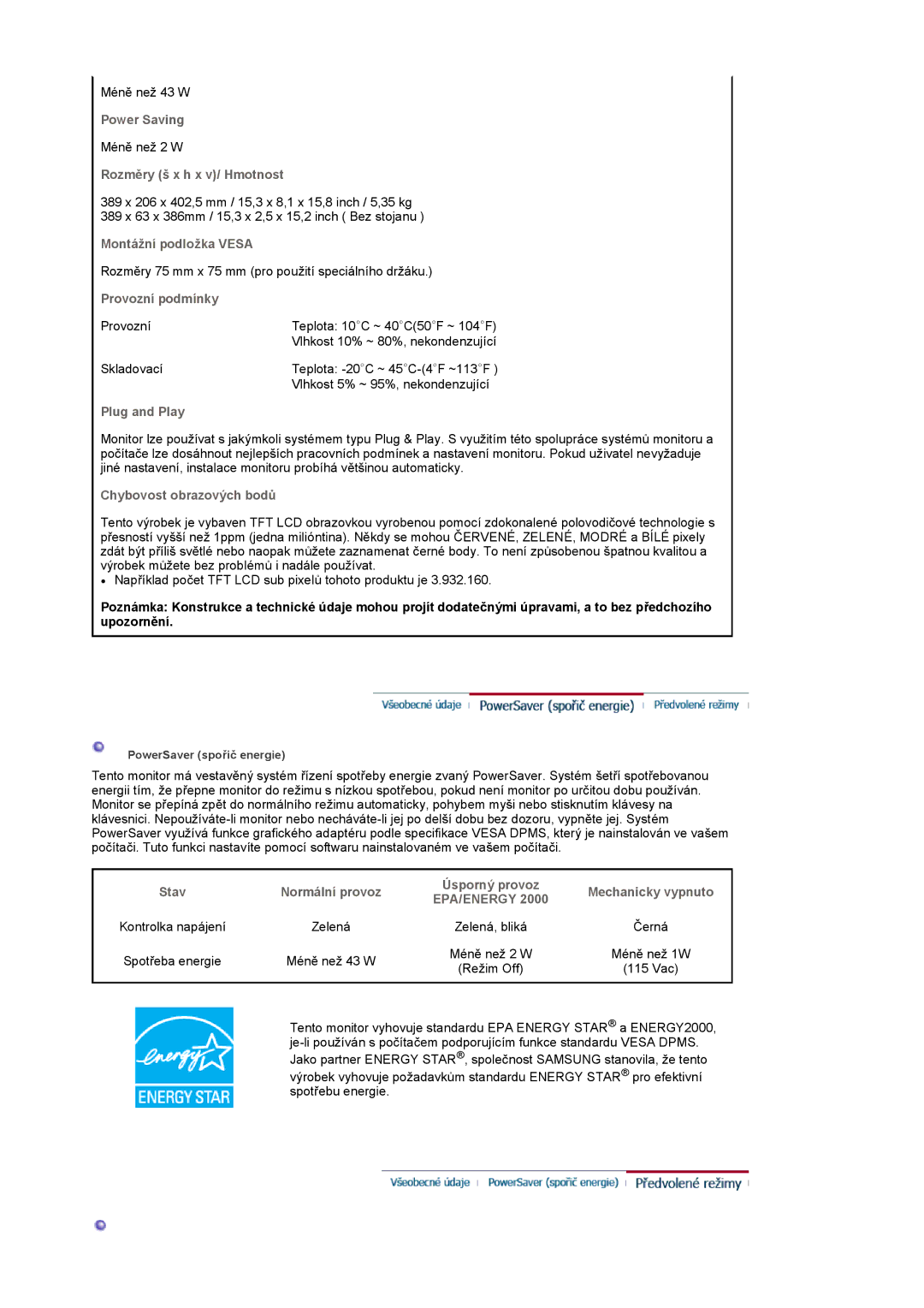 Samsung LS17MCASS/EDC manual Epa/Energy 