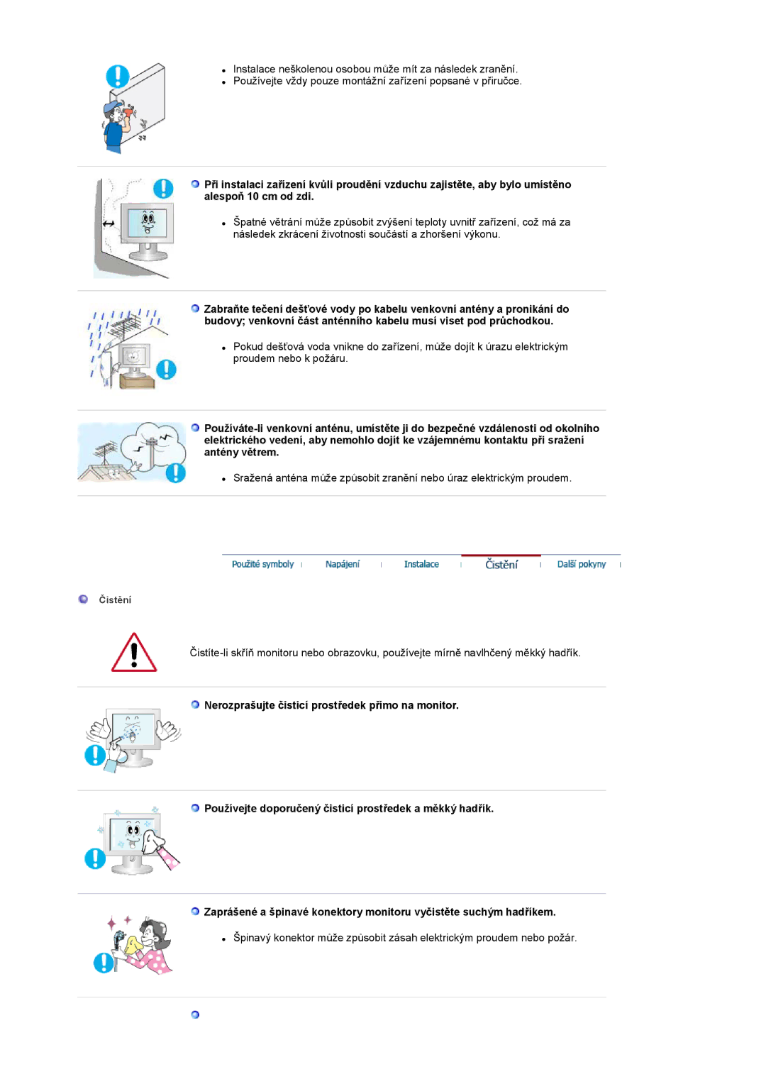 Samsung LS17MCASS/EDC manual Čistění 