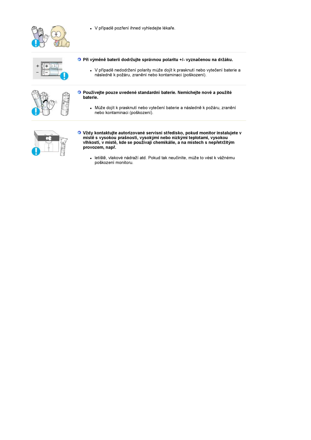 Samsung LS17MCASS/EDC manual Případě pozření ihned vyhledejte lékaře 