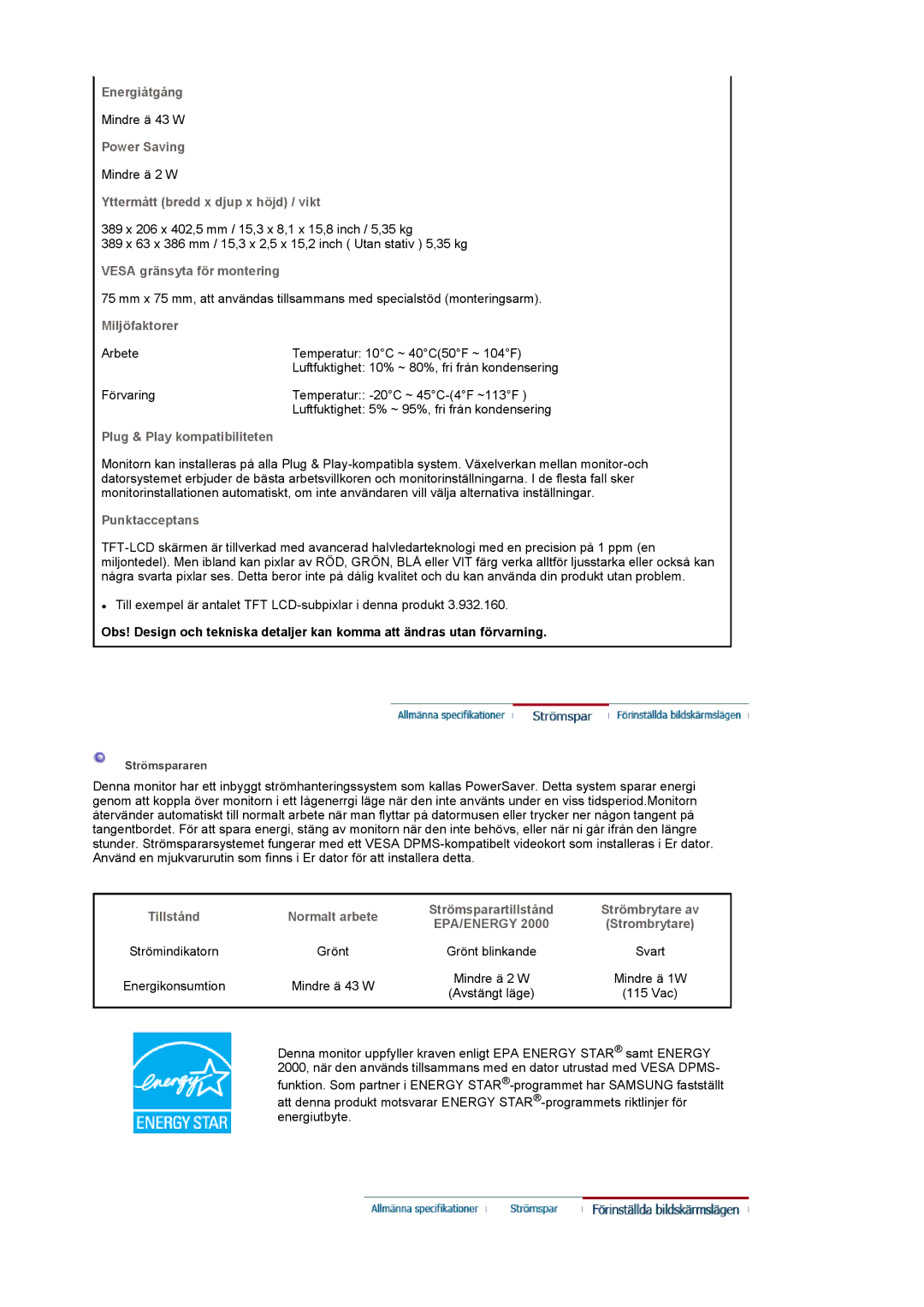 Samsung LS17MCASS/EDC manual Epa/Energy 