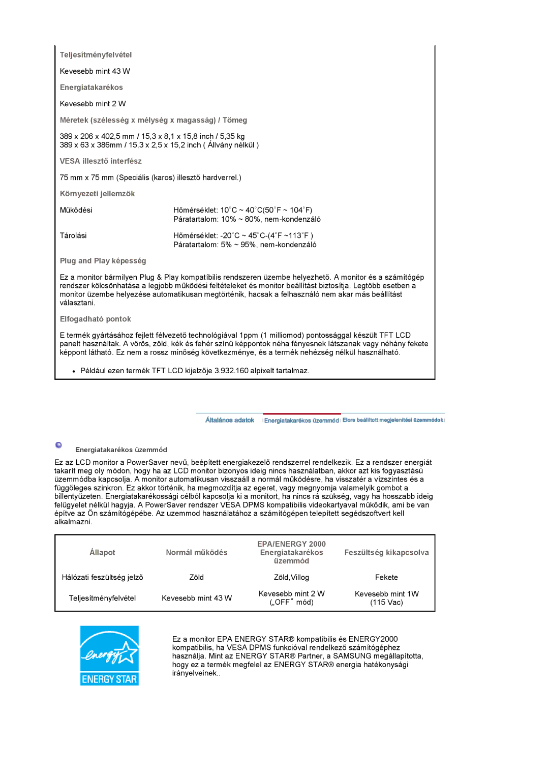 Samsung LS17MCASS/EDC manual Epa/Energy 