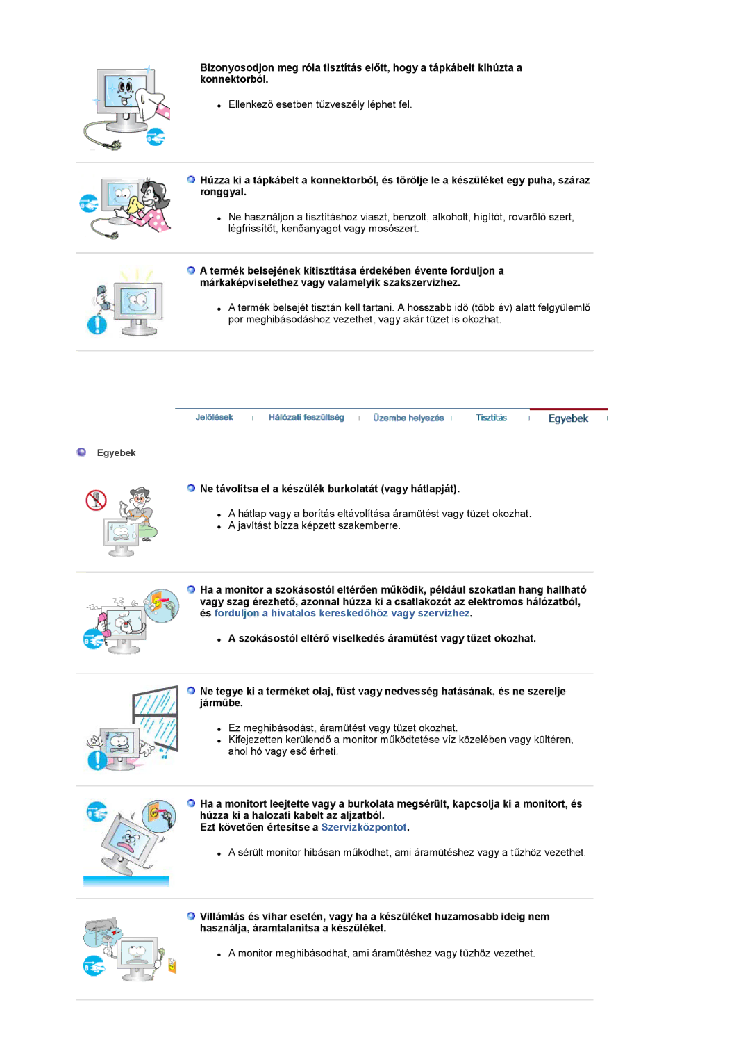 Samsung LS17MCASS/EDC manual Ne távolítsa el a készülék burkolatát vagy hátlapját 