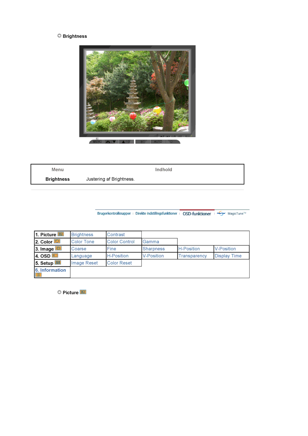 Samsung MJ17CSKS/EDC, LS17MJCKN/EDC, MJ17CSTS/EDC manual Brightness, Picture 