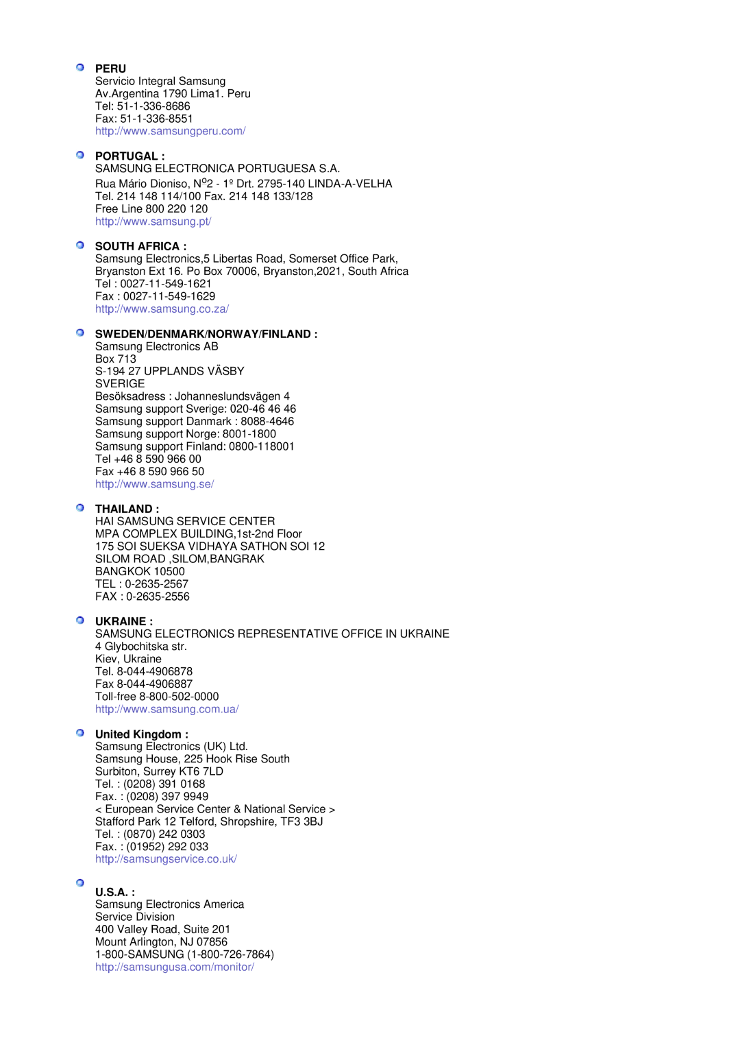 Samsung MJ17CSTS/EDC, LS17MJCKN/EDC, MJ17CSKS/EDC manual Portugal, United Kingdom 