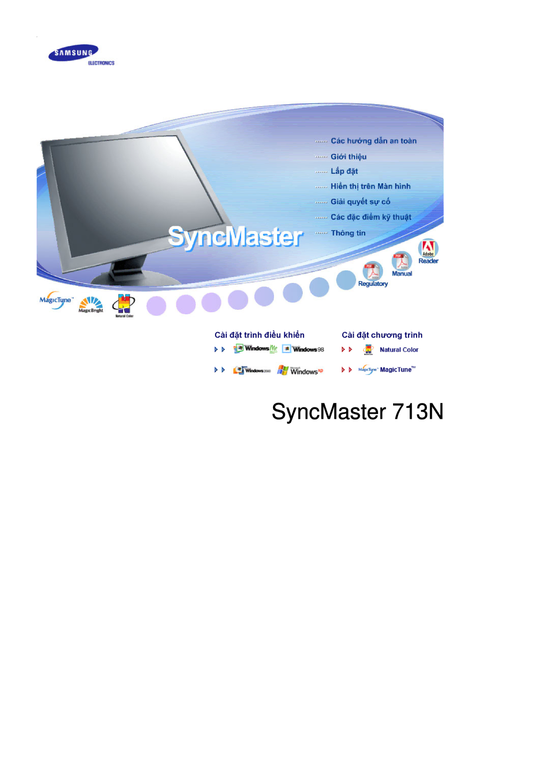 Samsung LS17MJCKS/VNT, LS17MJCKS/XSV manual SyncMaster 713N 