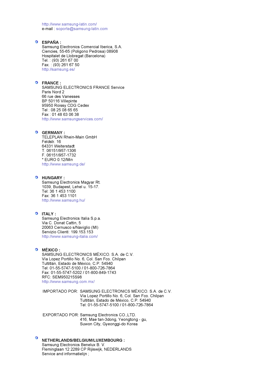 Samsung LS17MJCKN/EDC, LS17MJCTB/EDC, MJ17CSKS/EDC manual Germany 