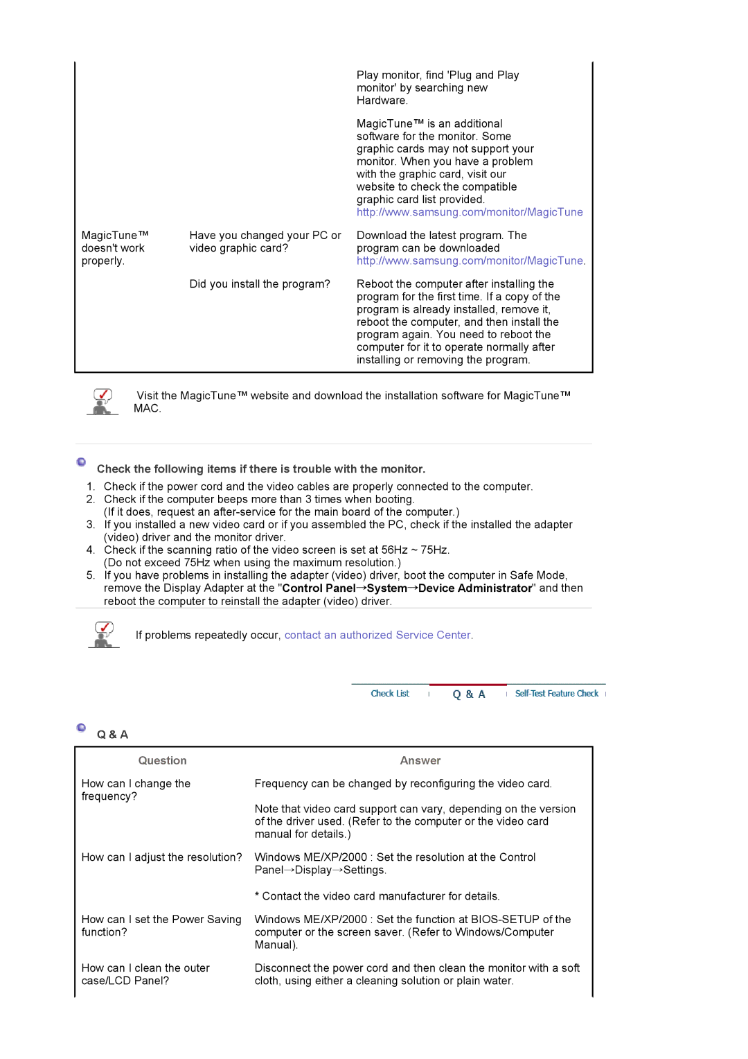 Samsung LS17MJLKS/EDC manual Question, Answer 