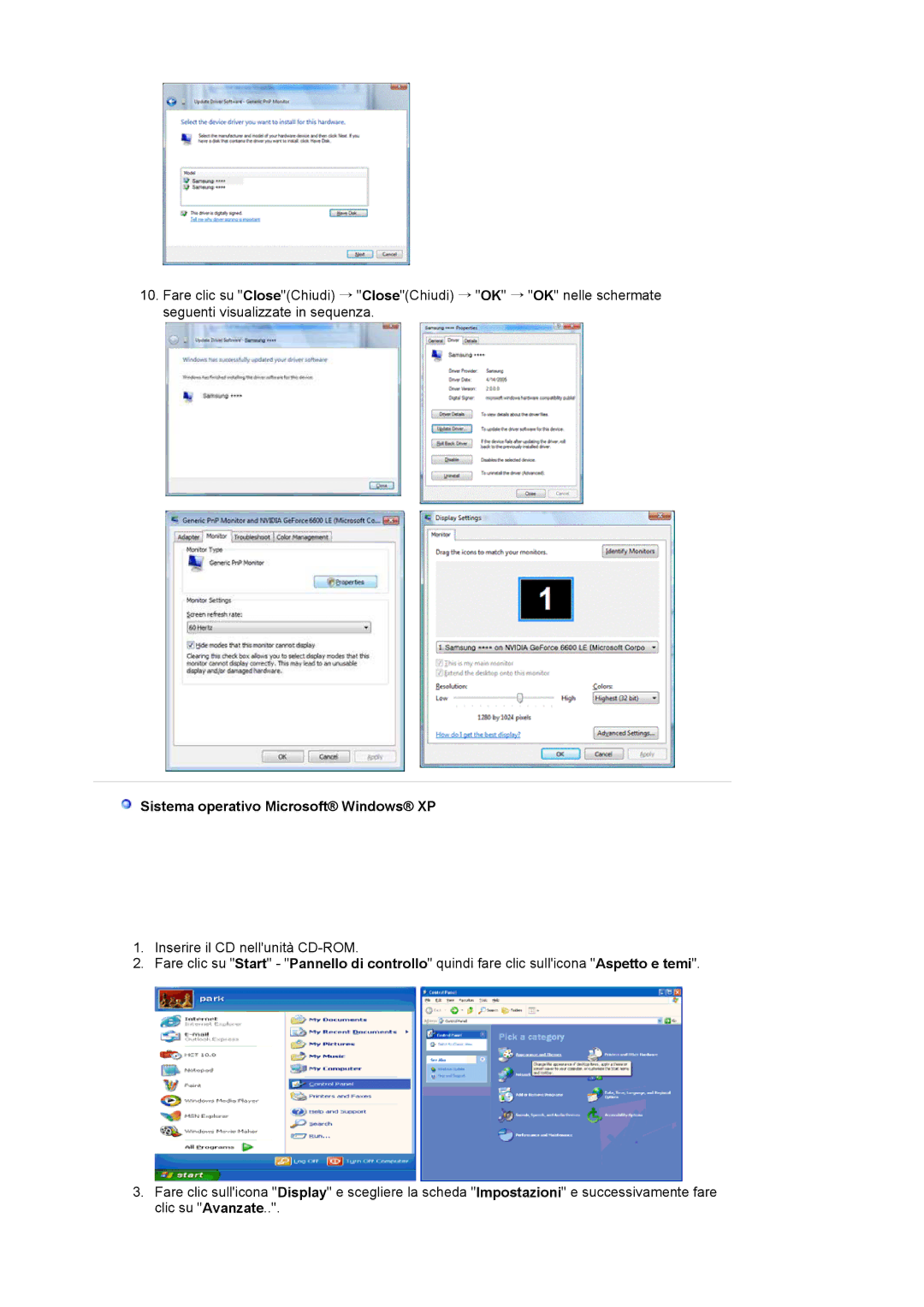 Samsung LS17MJLKS/EDC manual Sistema operativo Microsoft Windows XP 