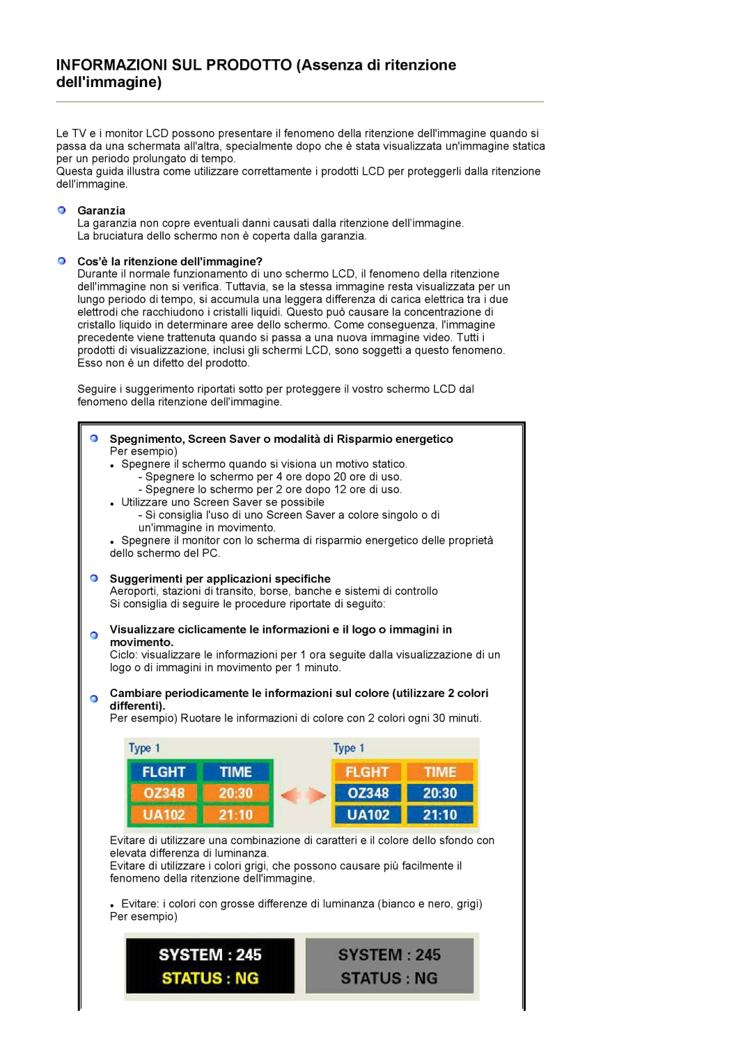 Samsung LS17MJLKS/EDC manual Garanzia, Cosè la ritenzione dellimmagine?, Suggerimenti per applicazioni specifiche 