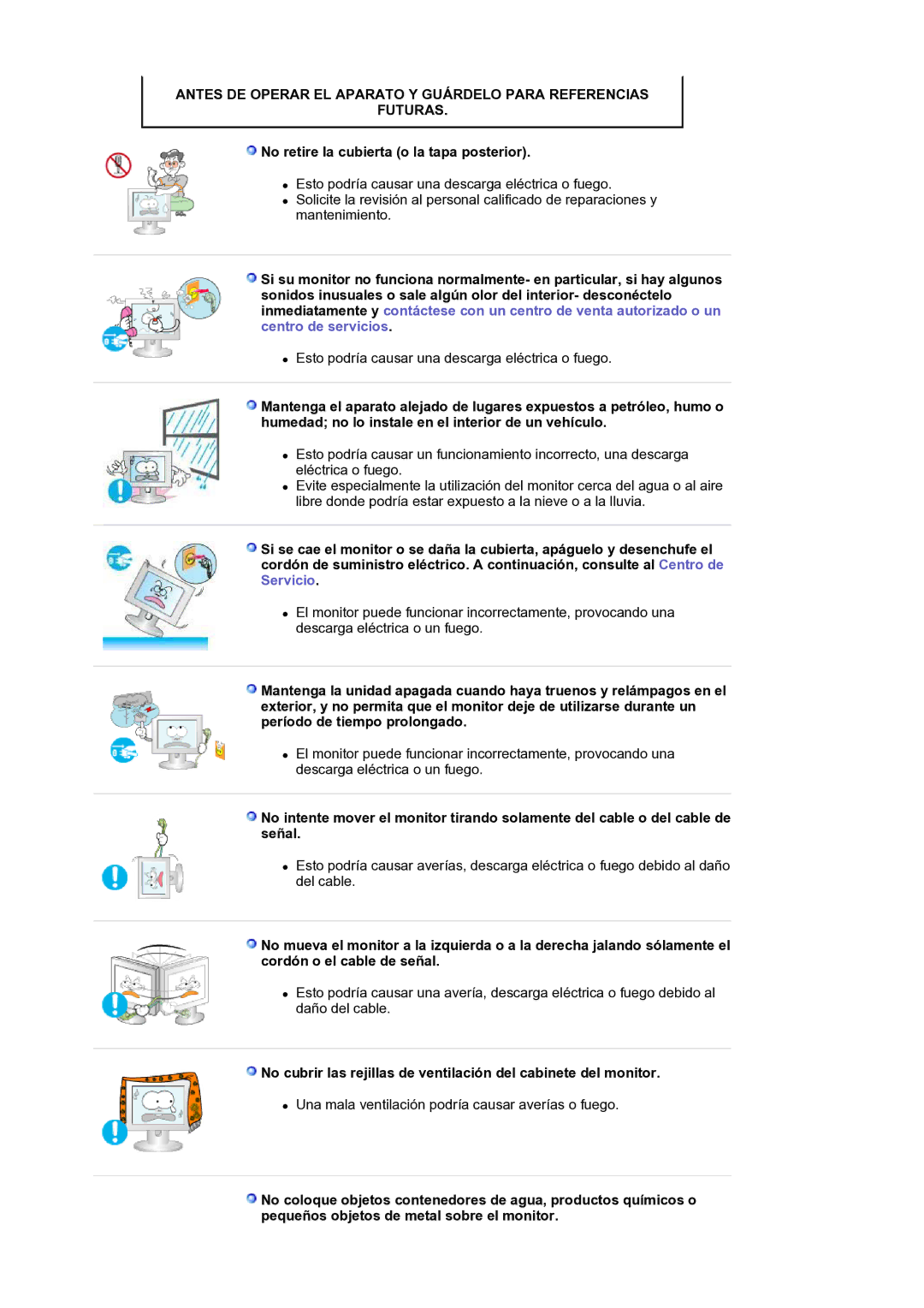 Samsung LS17MJLKS/EDC manual No retire la cubierta o la tapa posterior 