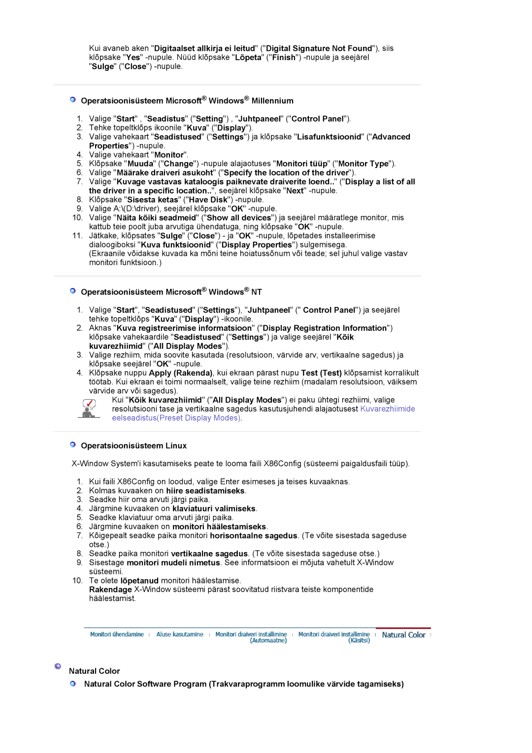 Samsung LS17MJLKS/EDC manual Operatsioonisüsteem Linux, Järgmine kuvaaken on monitori häälestamiseks 