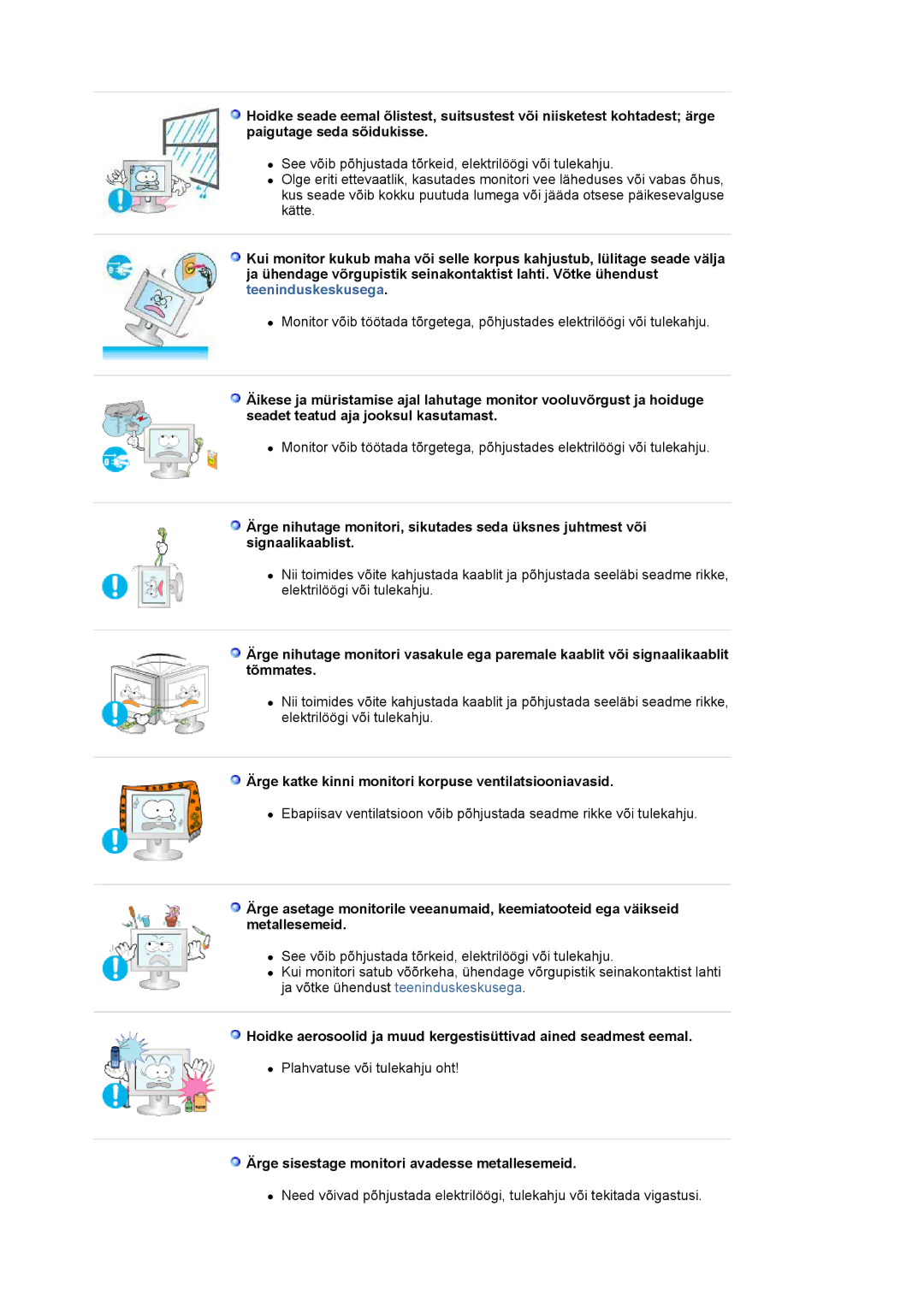 Samsung LS17MJLKS/EDC manual Ärge katke kinni monitori korpuse ventilatsiooniavasid 