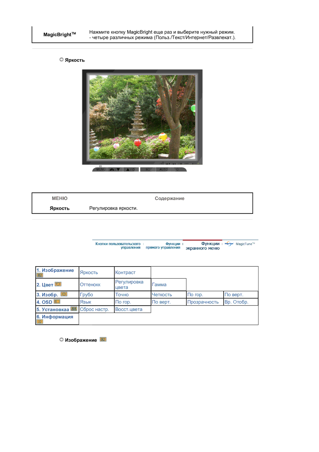 Samsung LS17MJLKS/EDC manual Яркость Регулировка яркости, Изображение 