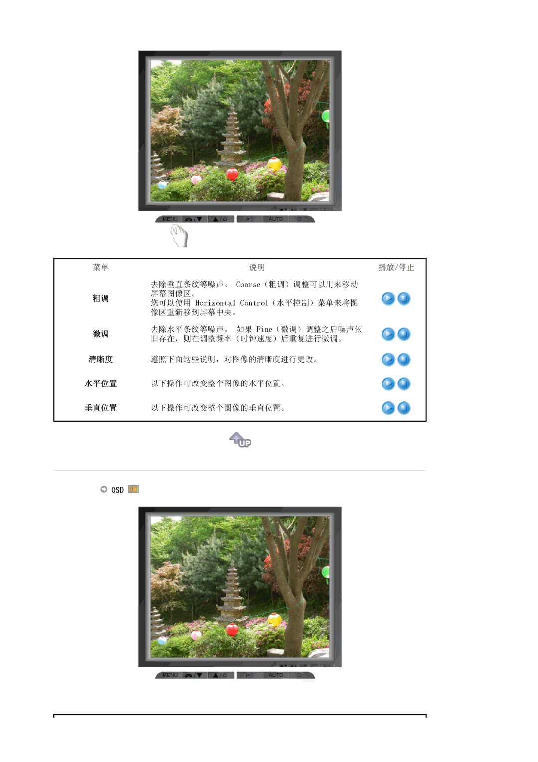 Samsung LS17MJLKS/EDC manual 清晰度 水平位置 垂直位置, Osd 