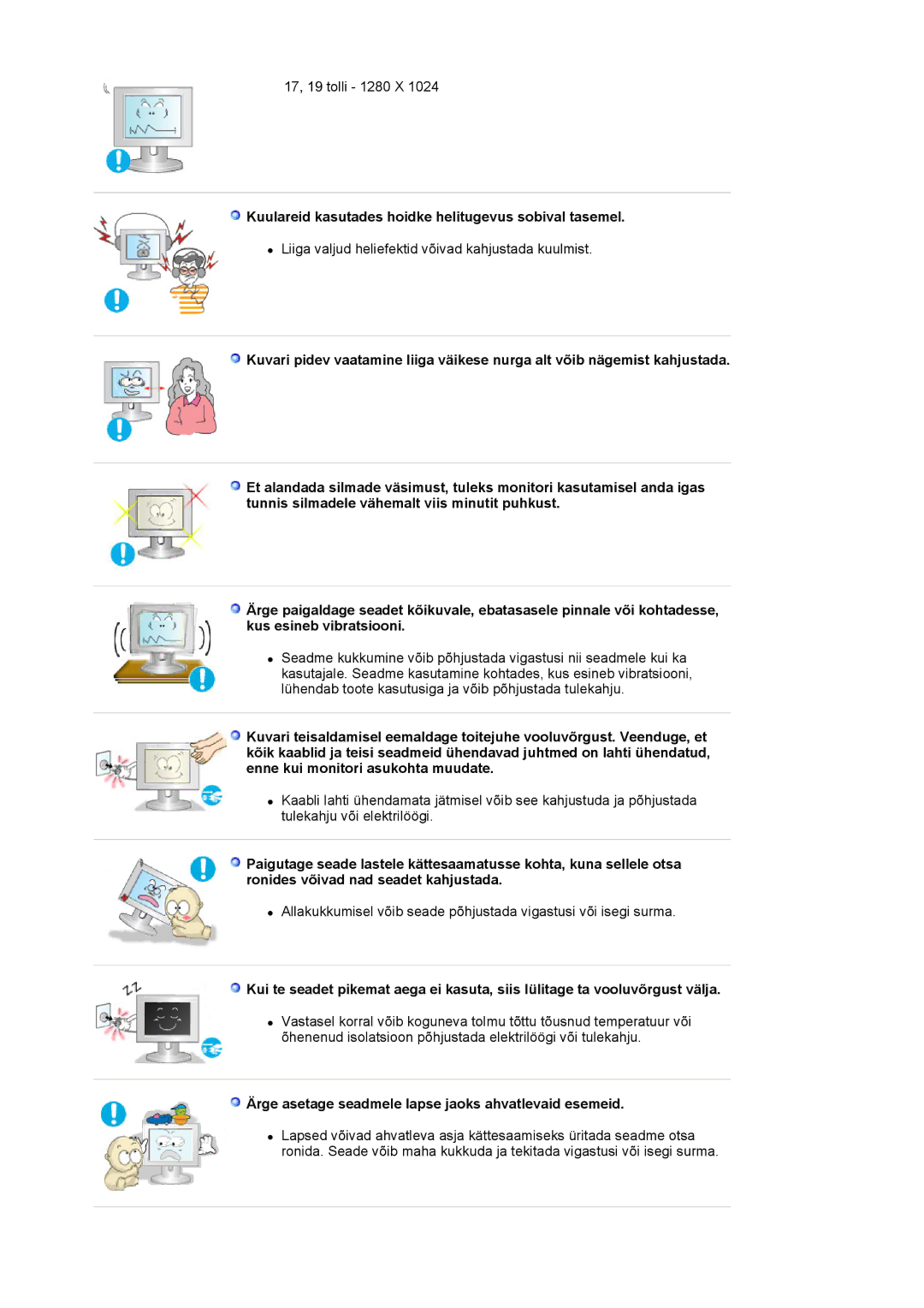 Samsung LS17MJSKS/EDC, LS17MJSKSZ/EDC manual Kuulareid kasutades hoidke helitugevus sobival tasemel 