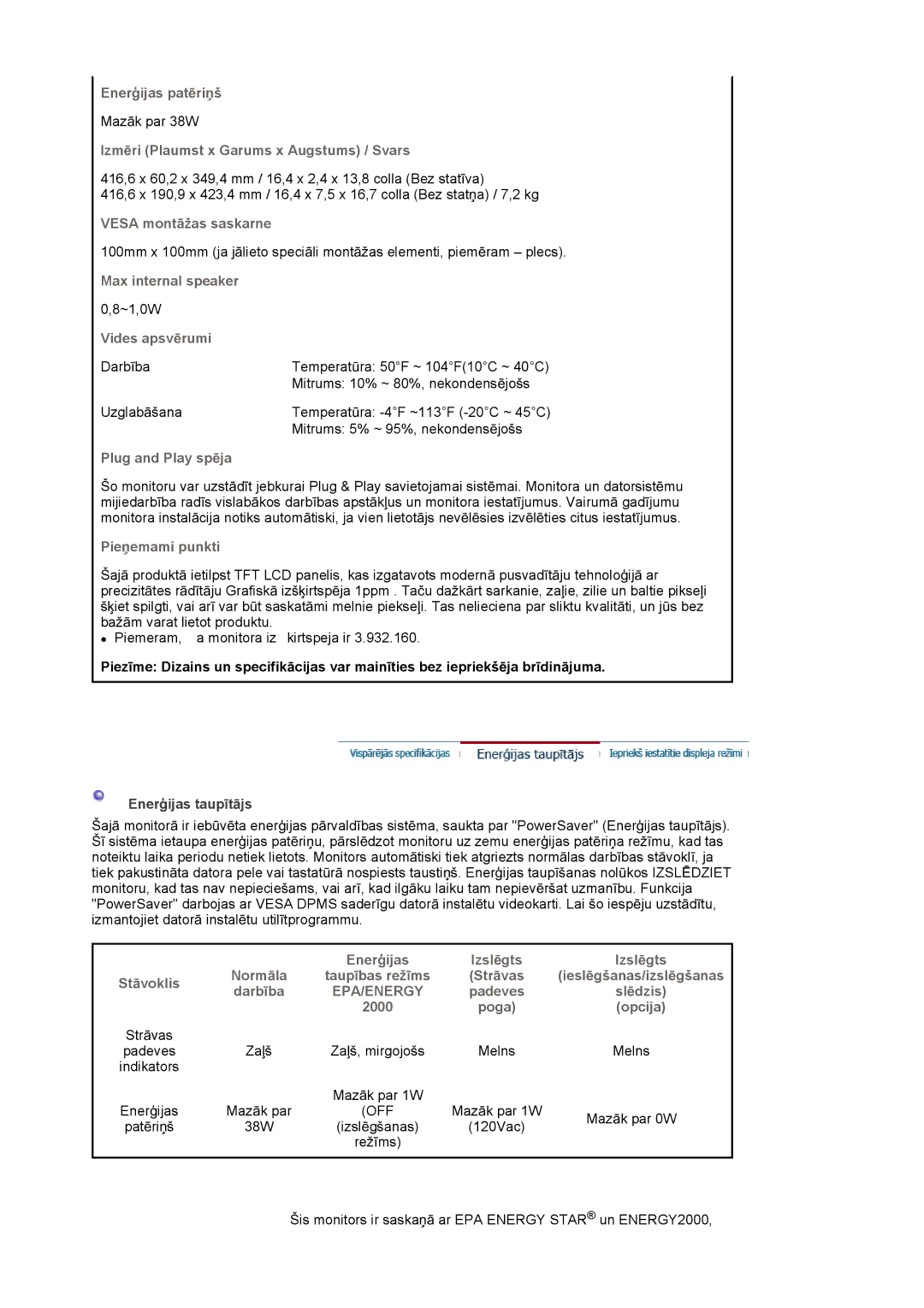 Samsung LS17MJSKSZ/EDC, LS17MJSKS/EDC manual Epa/Energy 