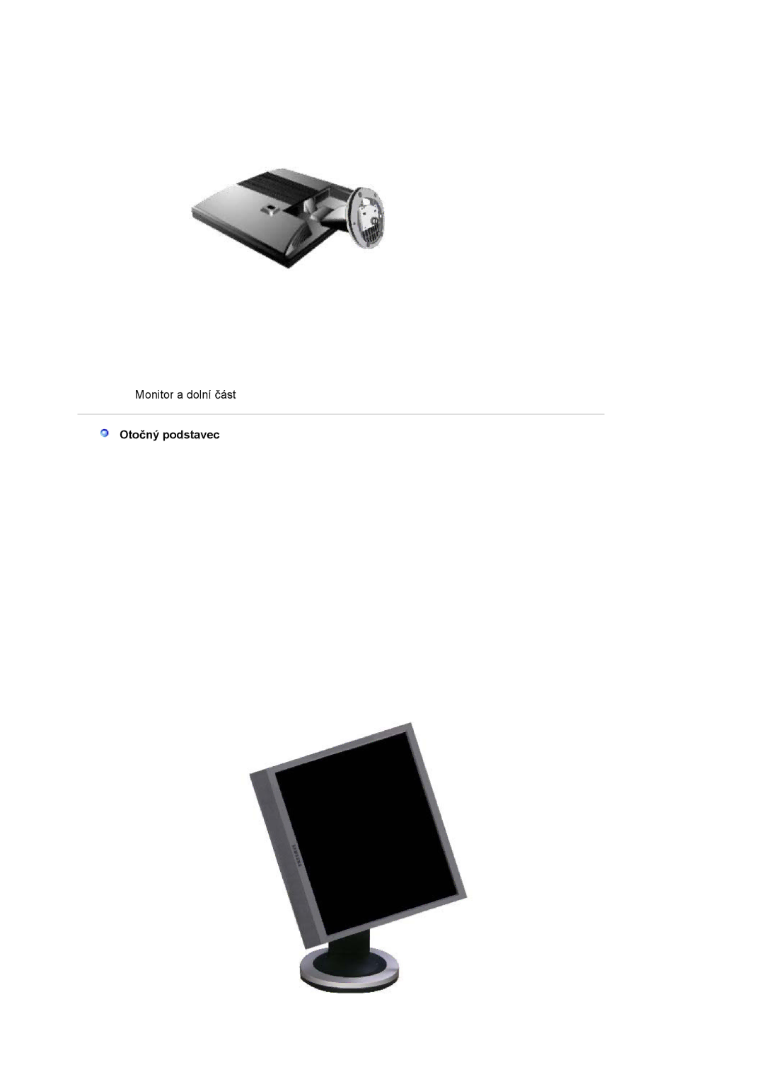 Samsung LS19MJSTS7/EDC, LS17MJSTSE/EDC, LS17MJSKSZ/EDC manual Monitor a dolní þást 