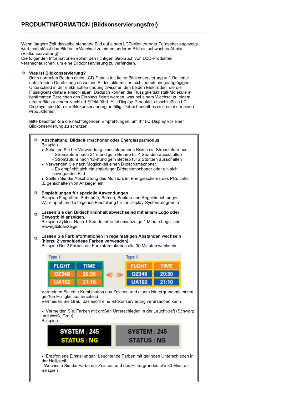 Samsung LS19MJSTSQ/EDC, LS17MJSTSE/EDC Was ist Bildkonservierung?, Abschaltung, Bildschirmschoner oder Energiesparmodus 