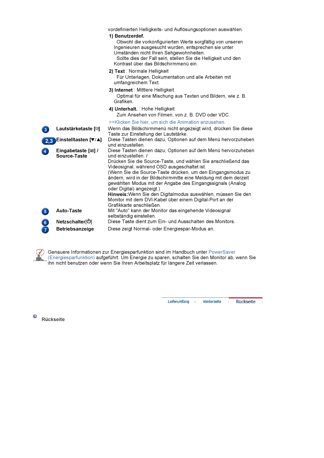 Samsung LS19MJSTSQ/EDC, LS17MJSTSE/EDC, LS19MJSTS7/EDC manual Wenn Sie die Source-Taste drücken, um den Eingangsmodus zu 