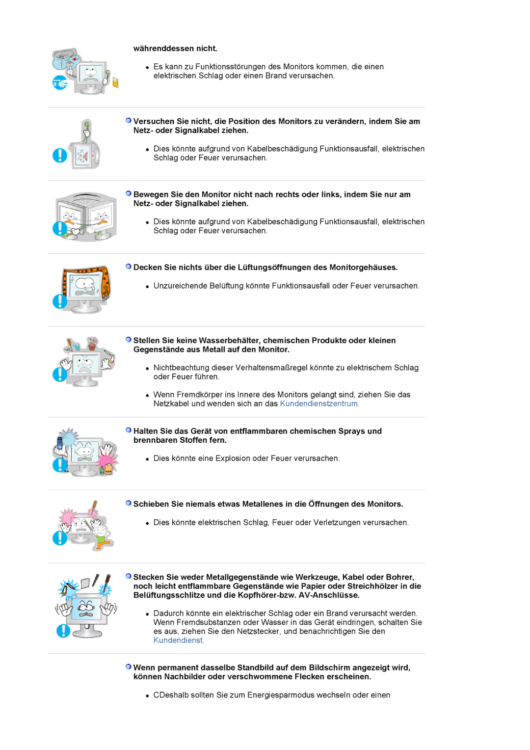 Samsung LS17MJSTSV/EDC, LS17MJSTSE/EDC, LS19MJSTS7/EDC, MJ19MSTSQ/EDC, MJ17MSTSQ/EDC, LS19MJSTSH/EDC manual Währenddessen nicht 