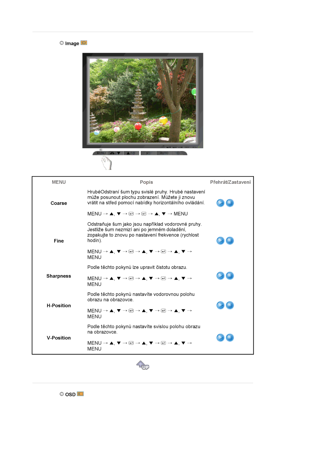 Samsung LS17MJVKS/EDC manual Image, Coarse Fine Sharpness, Position, Osd 