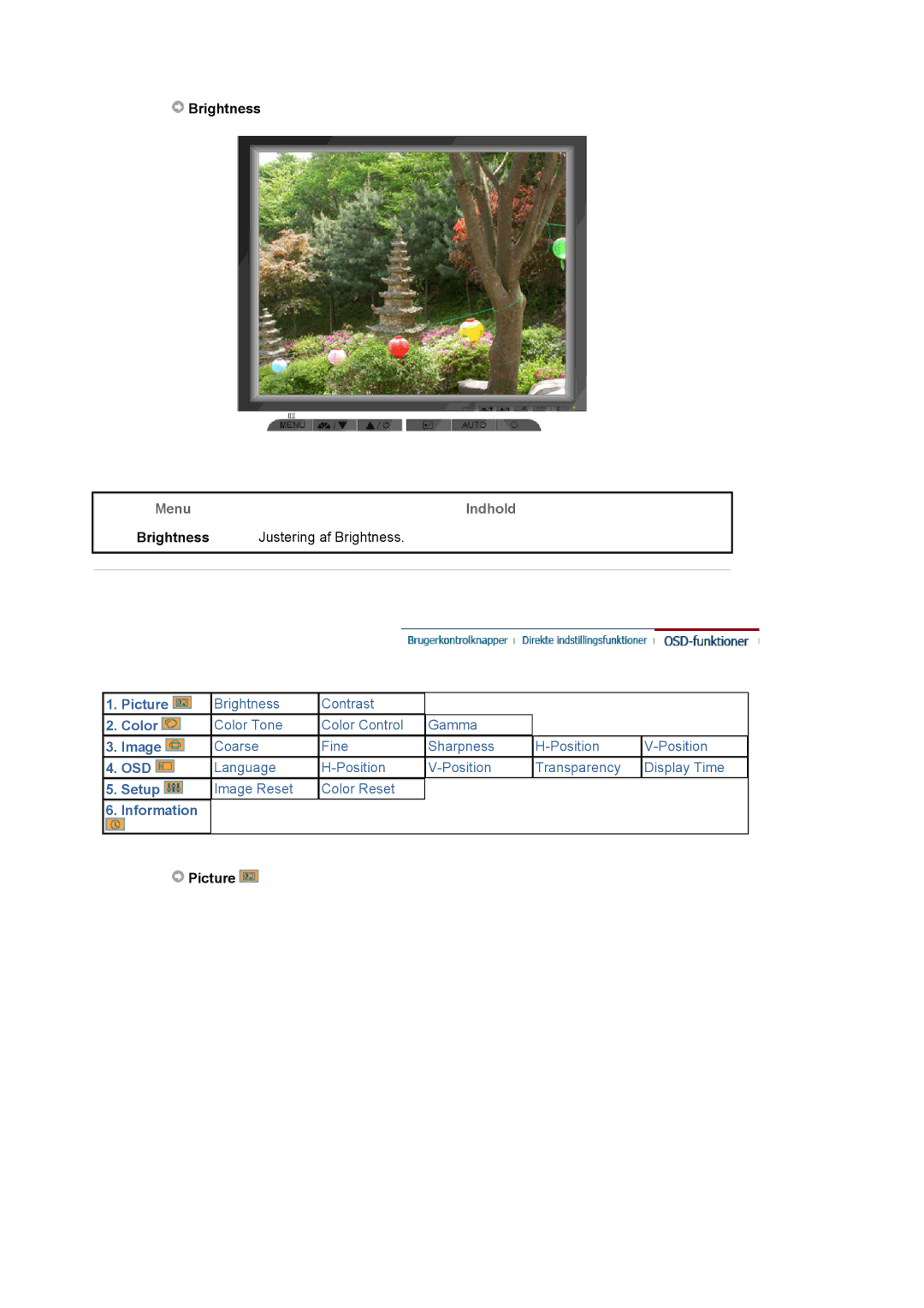 Samsung LS17MJVKS/EDC manual Brightness, Picture 