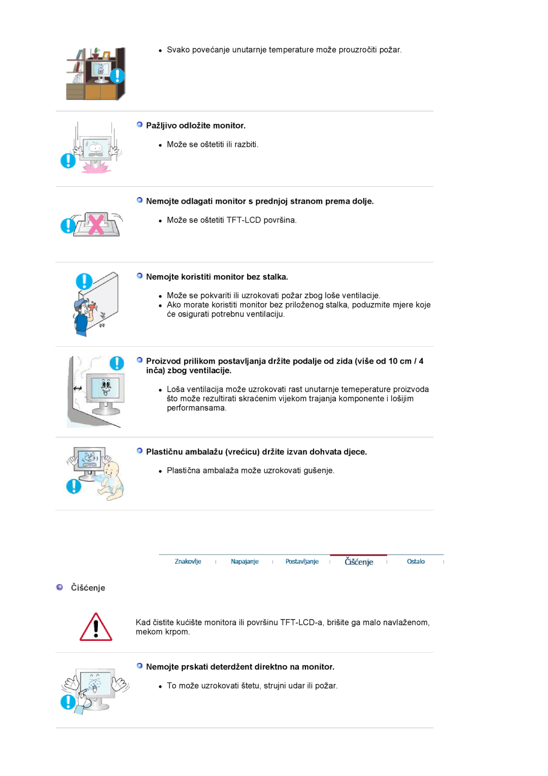 Samsung LS17MJVKS/EDC manual Čišćenje 