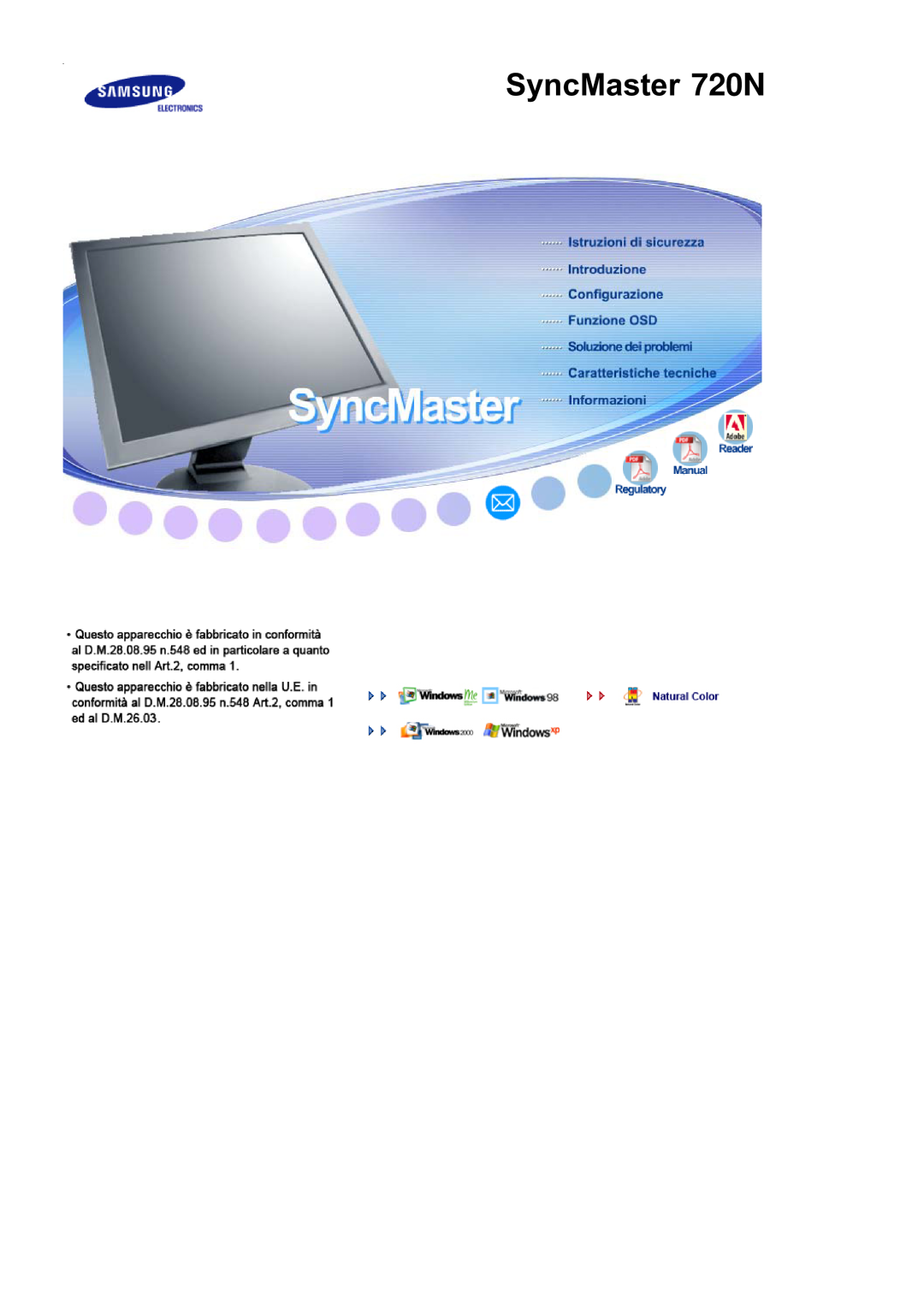 Samsung LS17MJVKS/EDC manual SyncMaster 720N, DriverinstallationPrograminstallation 