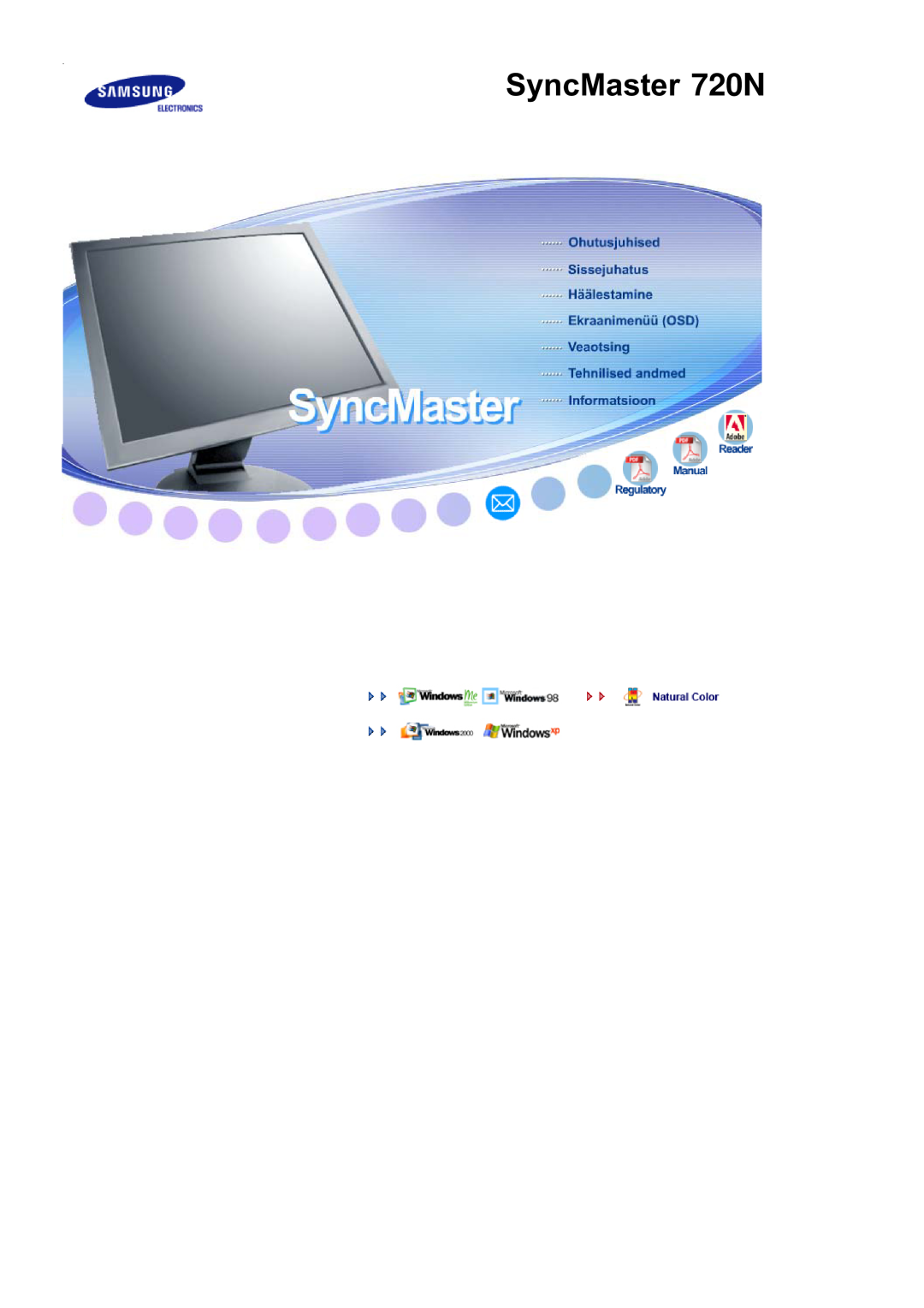 Samsung LS17MJVKS/EDC manual SyncMaster 720N, Instalacija pogonskog sklopa Instalacija programa 