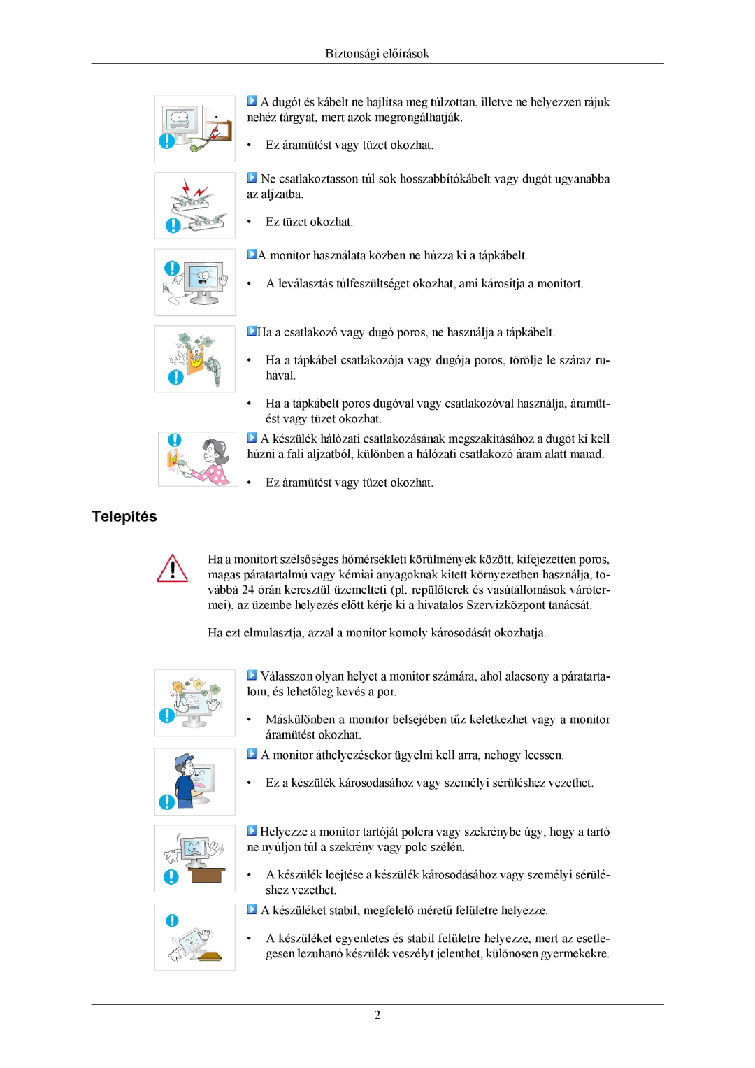 Samsung LS19MYBEBQ/EDC, LS17MYBESCA/EN, LS19MYBESCA/EN, LS19MYBESQ/EDC, LS19MYBEBCA/EN, LS17MYBEBQ/EDC manual Telepítés 