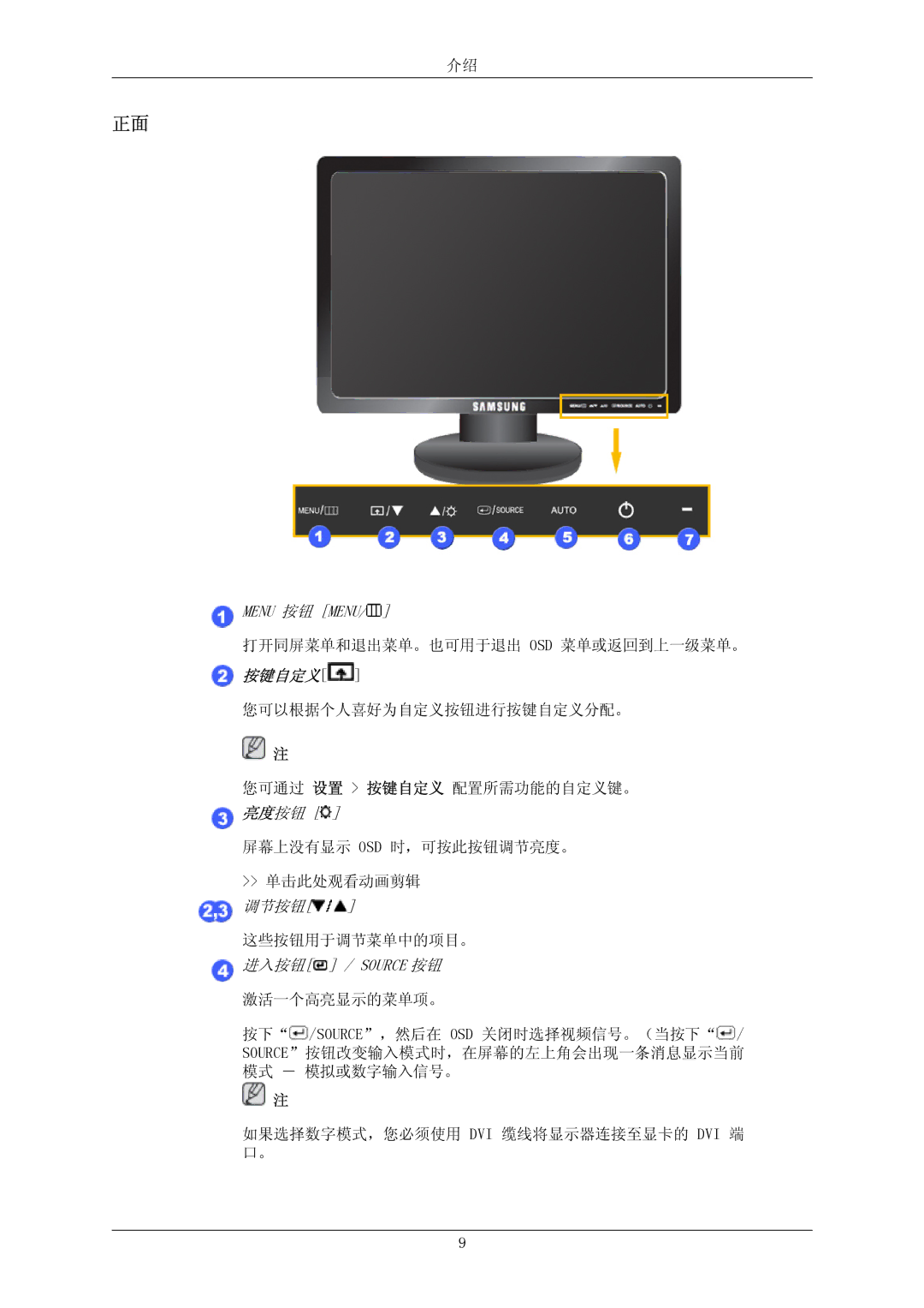 Samsung LS19MYBESQ/EDC, LS17MYBESCA/EN, LS19MYBESCA/EN, LS19MYBEBQ/EDC, LS19MYBEBCA/EN, LS17MYBEBQ/EDC, LS17MYBEBCA/EN 按键自定义 