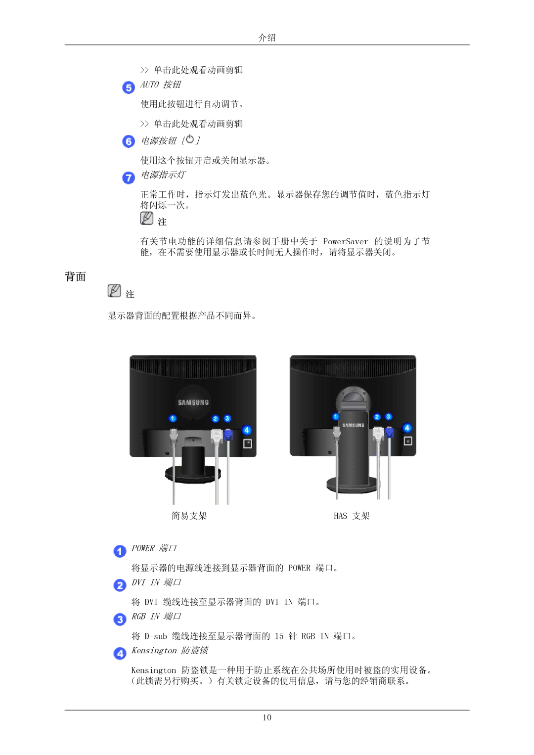 Samsung LS19MYBEBQ/EDC, LS17MYBESCA/EN, LS19MYBESCA/EN, LS19MYBESQ/EDC, LS19MYBEBCA/EN, LS17MYBEBQ/EDC, LS17MYBEBCA/EN 电源按钮 