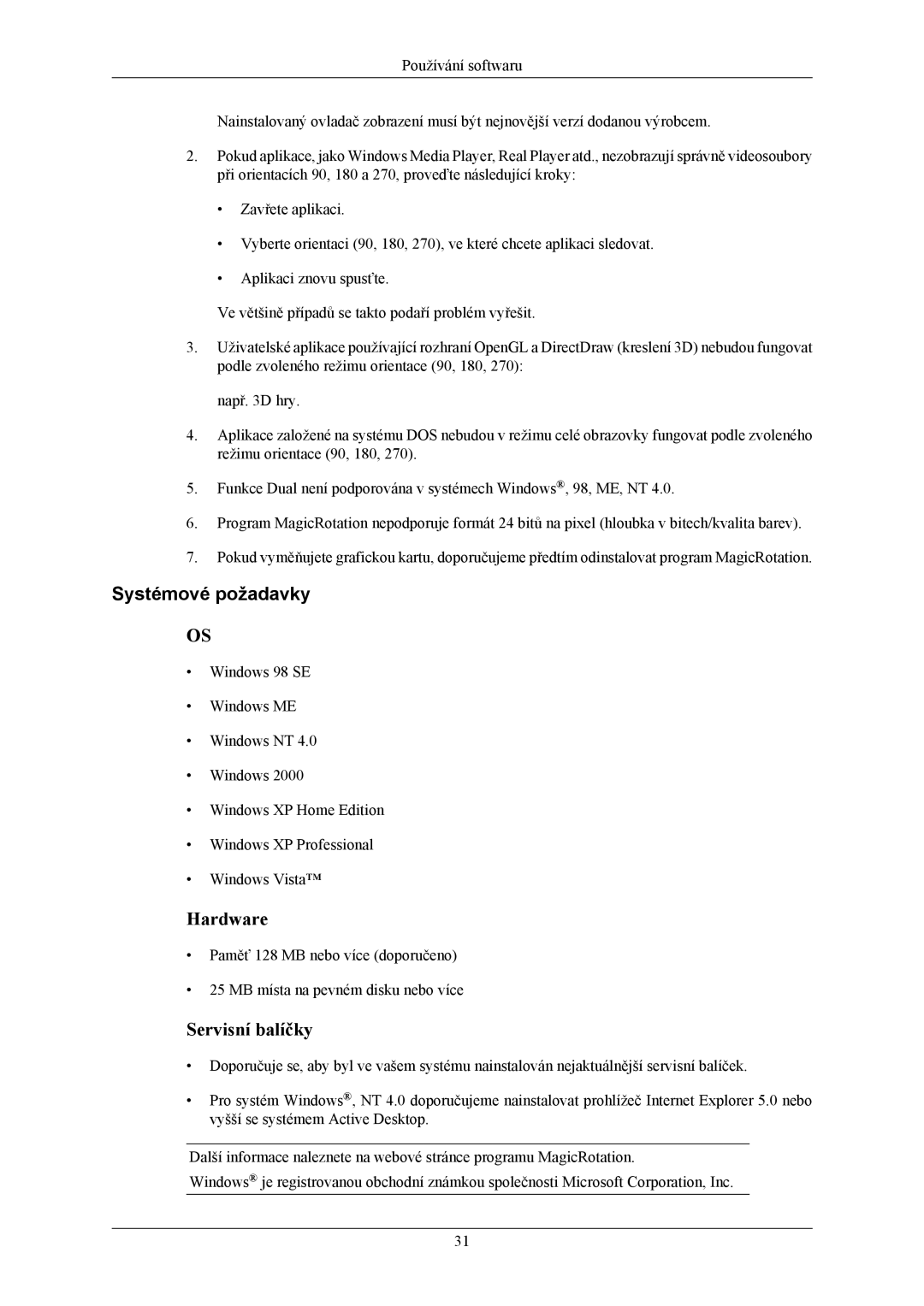 Samsung LS19MYBEBCA/EN, LS17MYBESQ/EDC, LS17MYBESCA/EN, LS19MYBESCA/EN, LS19MYBESQ/EDC, LS19MYBEBQ/EDC manual Servisní balíčky 