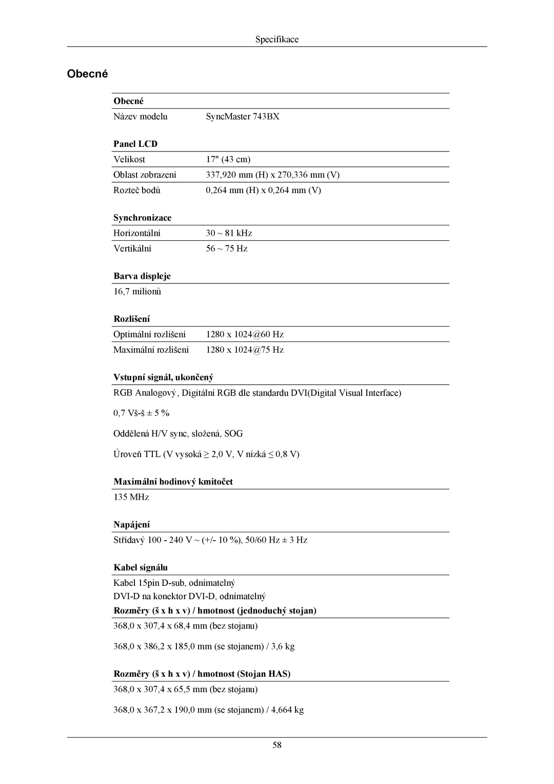 Samsung LS17MYBESCA/EN, LS17MYBESQ/EDC, LS19MYBESCA/EN, LS19MYBESQ/EDC, LS19MYBEBQ/EDC manual Název modelu SyncMaster 743BX 