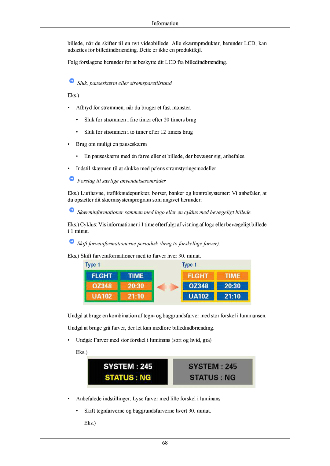 Samsung LS17MYBEBQ/EDC, LS17MYBESQ/EDC, LS19MYBESCA/EN, LS19MYBESQ/EDC manual Sluk, pauseskærm eller strømsparetilstand 