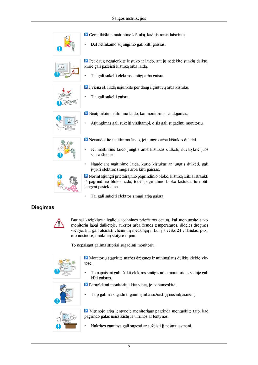 Samsung LS19MYBEBCA/EN, LS17MYBESQ/EDC, LS19MYBESQ/EDC, LS19MYBEBQ/EDC manual Diegimas 