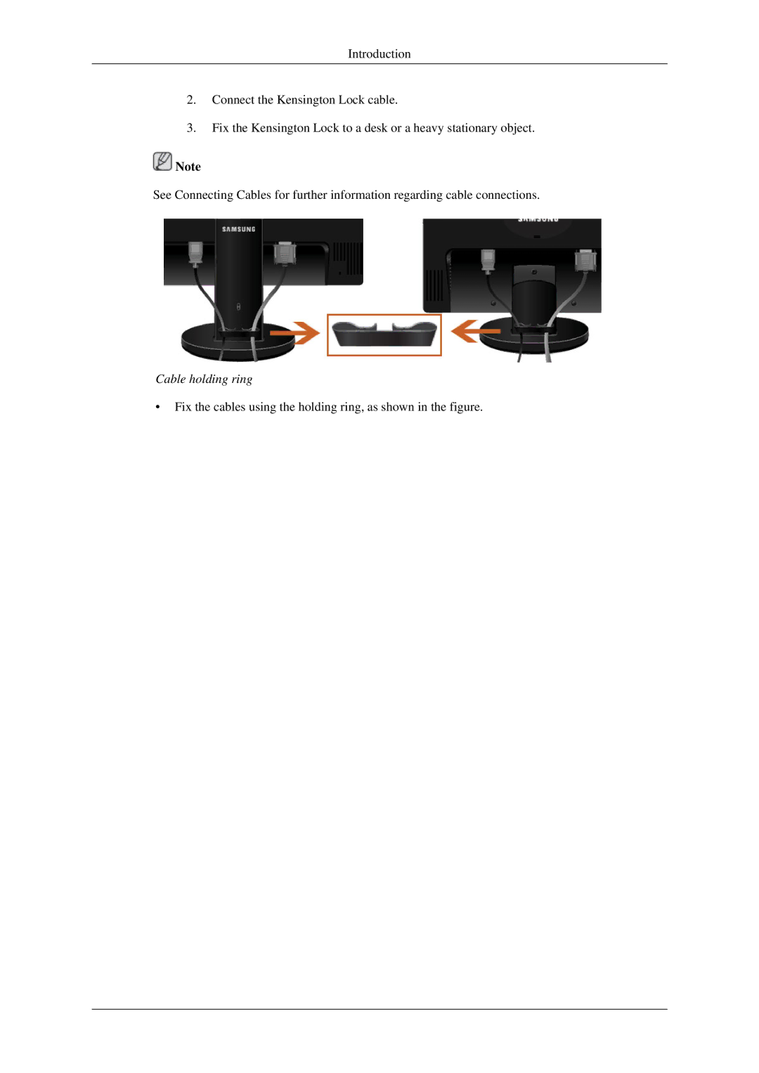 Samsung LS17MYDEBQ/ILC manual Cable holding ring 