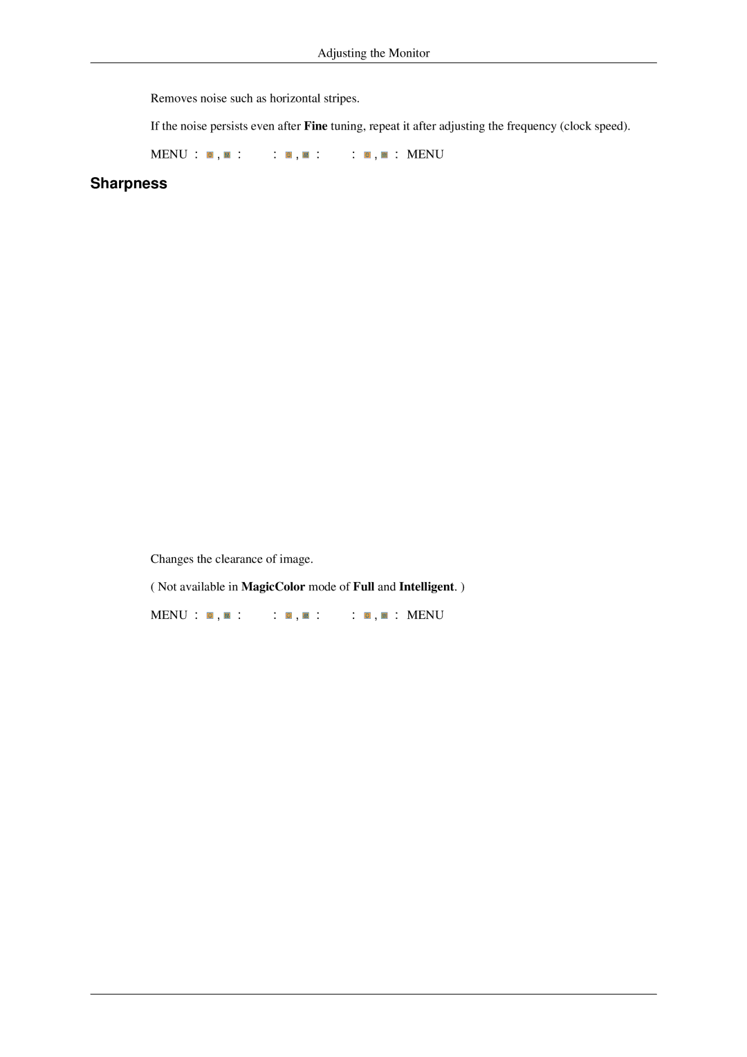 Samsung LS17MYDEBQ/ILC manual Sharpness 