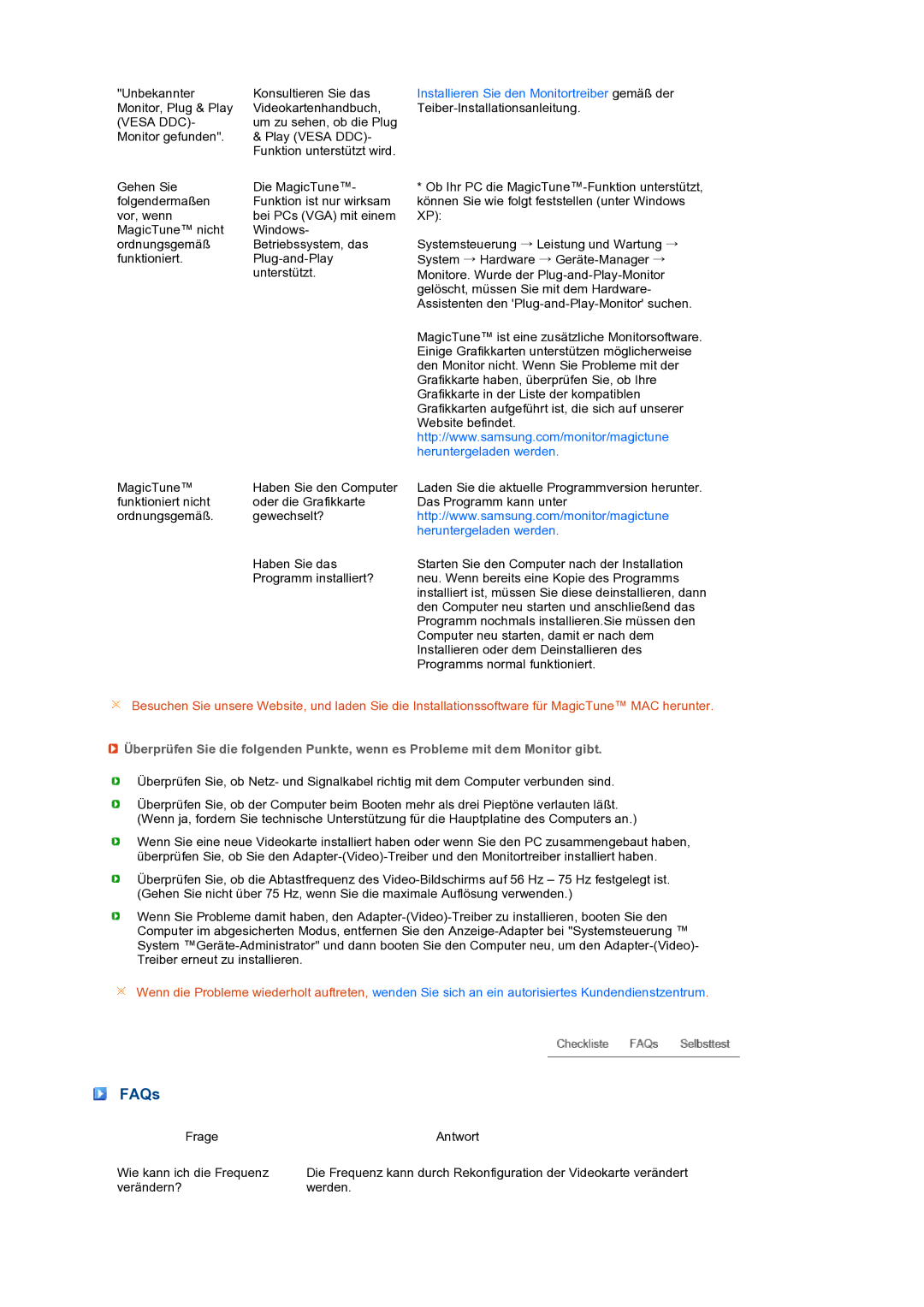 Samsung LS19PEBSBV/EDC, LS17PEASB/EDC, LS19PEBSBE/EDC, LS19PEBSWV/EDC manual FAQs, Vesa DDC 