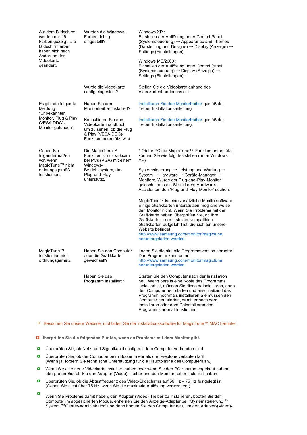 Samsung LS19PEBSBE/EDC, LS17PEASB/EDC, LS19PEBSBV/EDC, LS19PEBSWV/EDC manual Installieren Sie den Monitortreiber gemäß der 