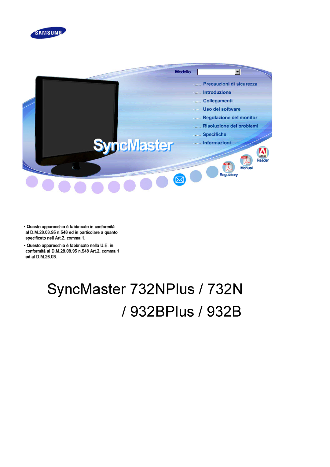 Samsung LS19PEBSWV/EDC, LS19PEBSBV/EDC manual SyncMaster 732N / 932B 