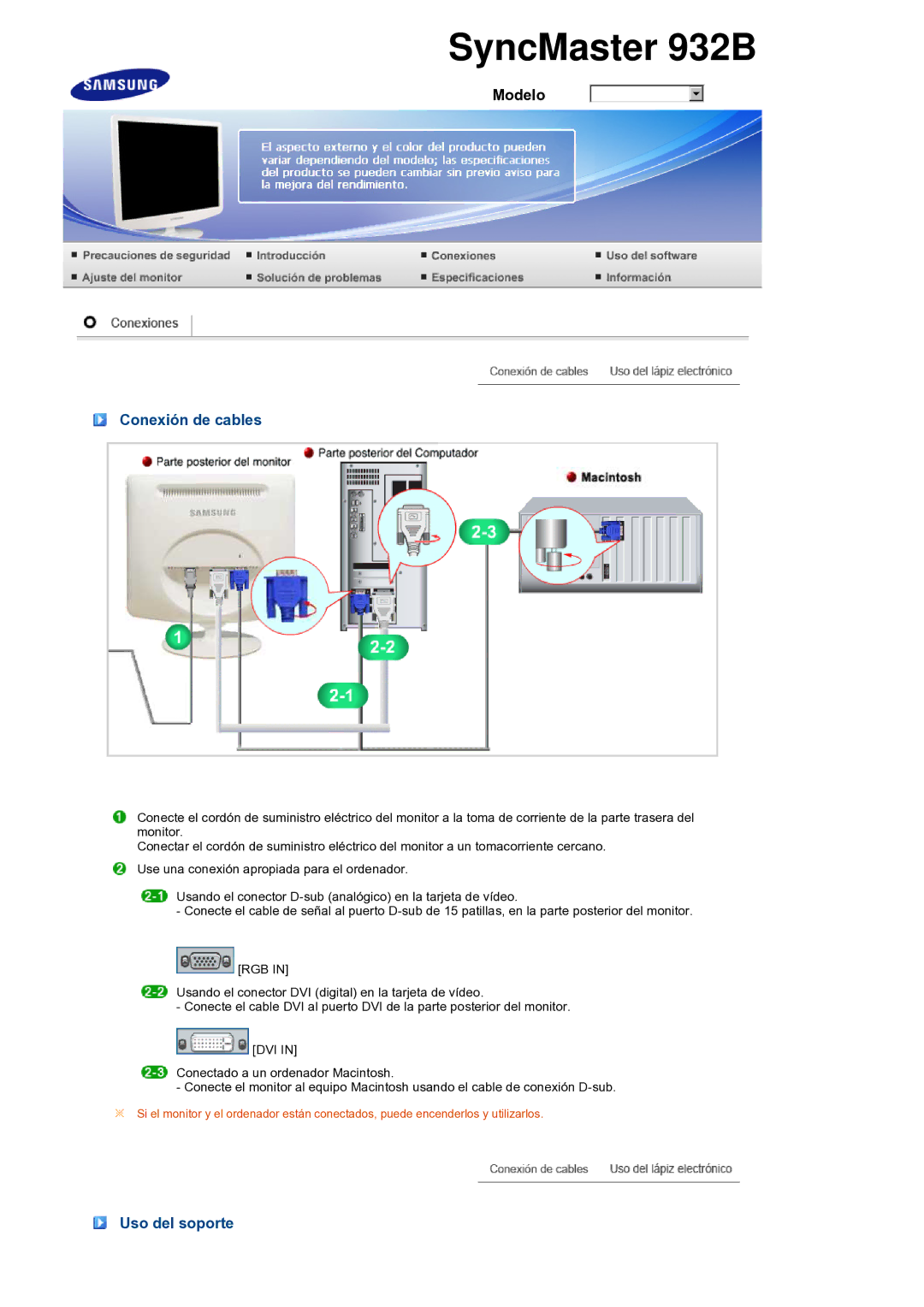 Samsung LS19PEBSWV/EDC, LS17PEASB/EDC, LS19PEBSBV/EDC, LS19PEBSBE/EDC manual SyncMaster 932B 