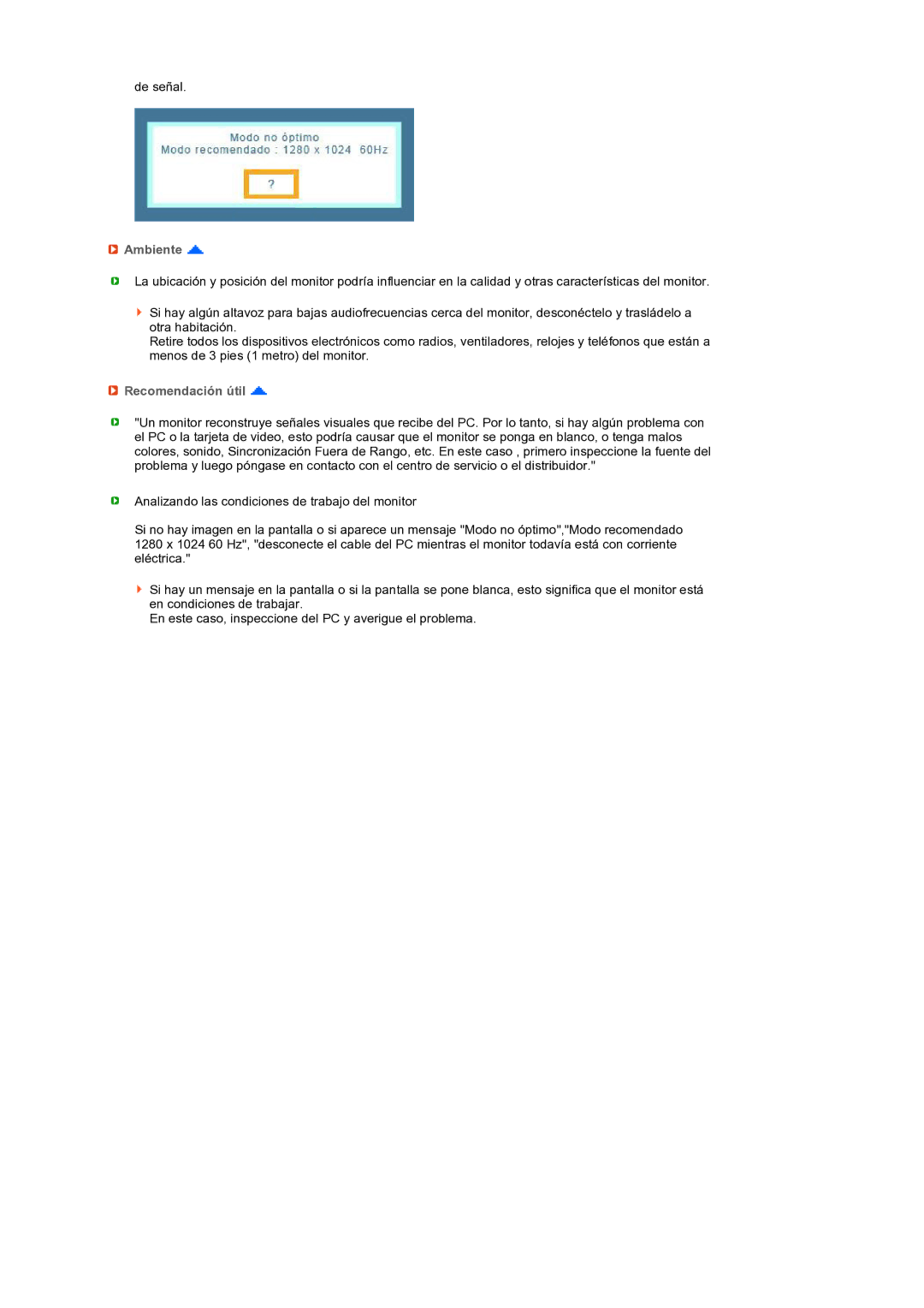 Samsung LS19PEBSWV/EDC, LS17PEASB/EDC, LS19PEBSBV/EDC, LS19PEBSBE/EDC manual Ambiente, Recomendación útil 