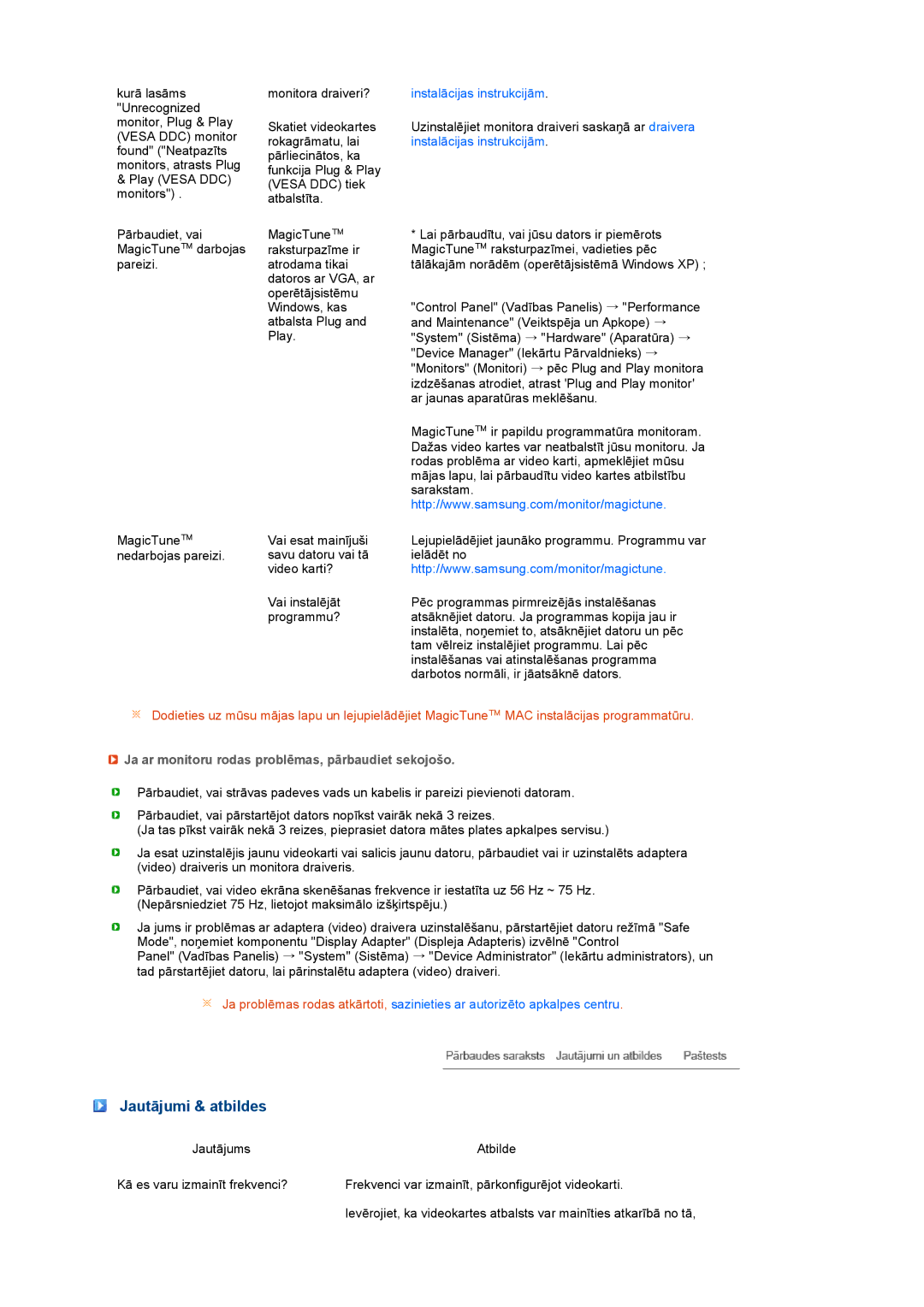 Samsung LS17PEASB/EDC, LS17PEASW/EDC, LS19PEBSBV/EDC, LS19PEBSBE/EDC, LS19PEBSWV/EDC manual Instalācijas instrukcijām 