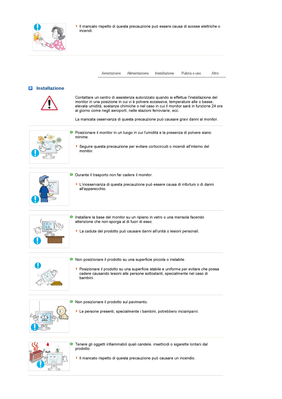 Samsung LS17PENSF/CLT manual Installazione 