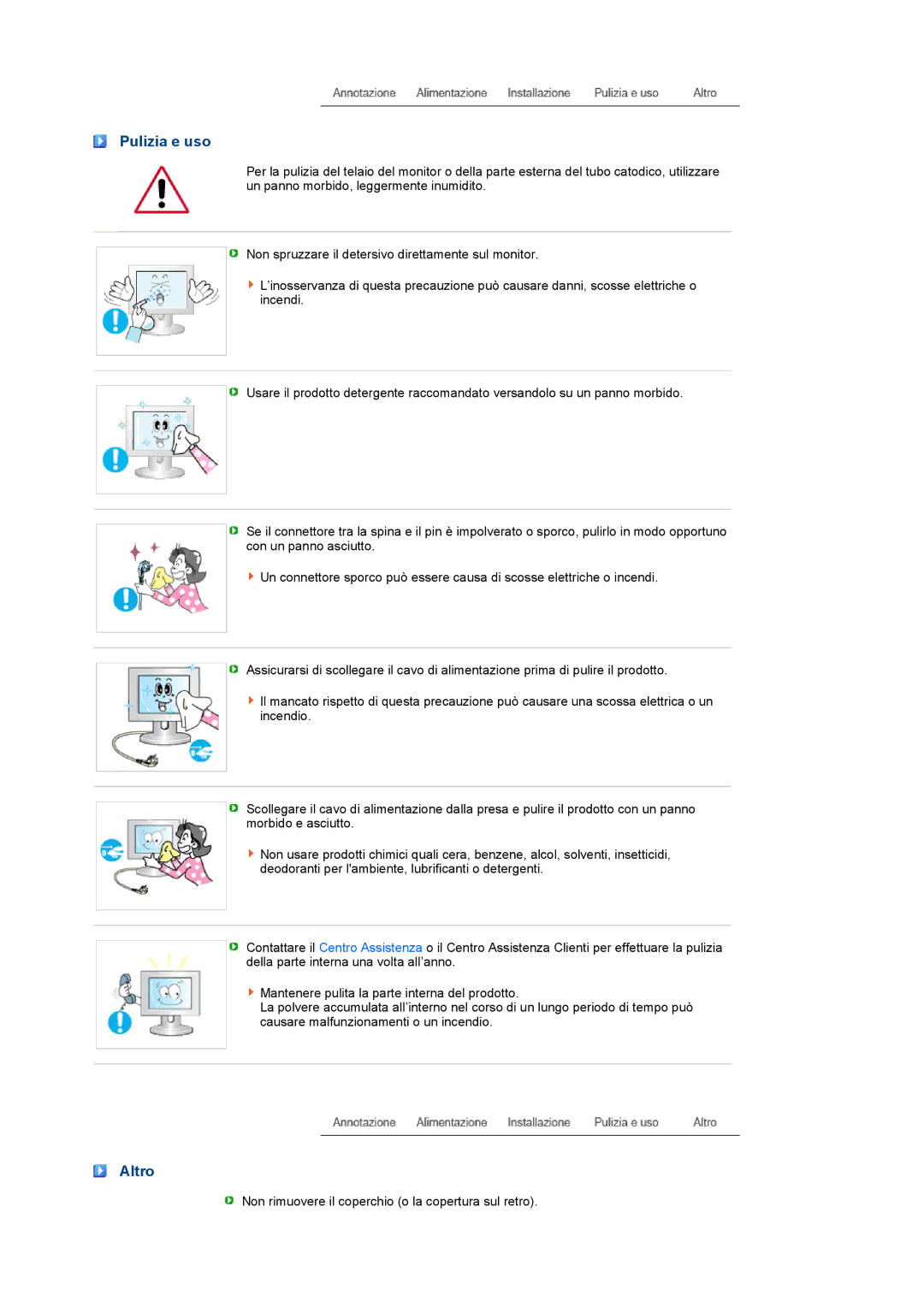 Samsung LS17PENSF/CLT manual Pulizia e uso, Altro 