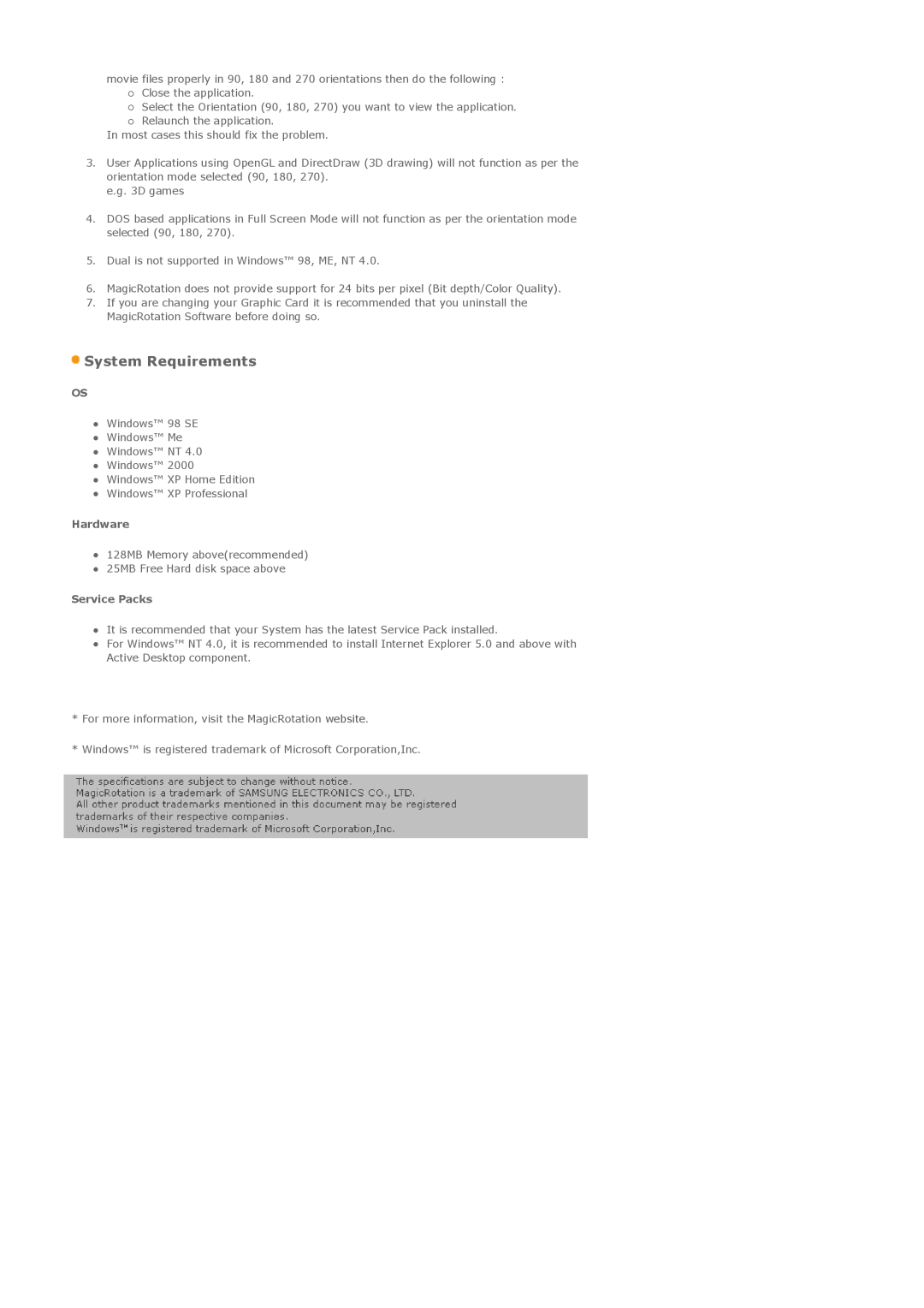 Samsung LS17PLMSKB/EDC, LS17PLMSSB/EDC, LS19PLMTSQ/EDC, LS17PLMTSQ/EDC, LS17PLMSSB/DZS manual System Requirements 