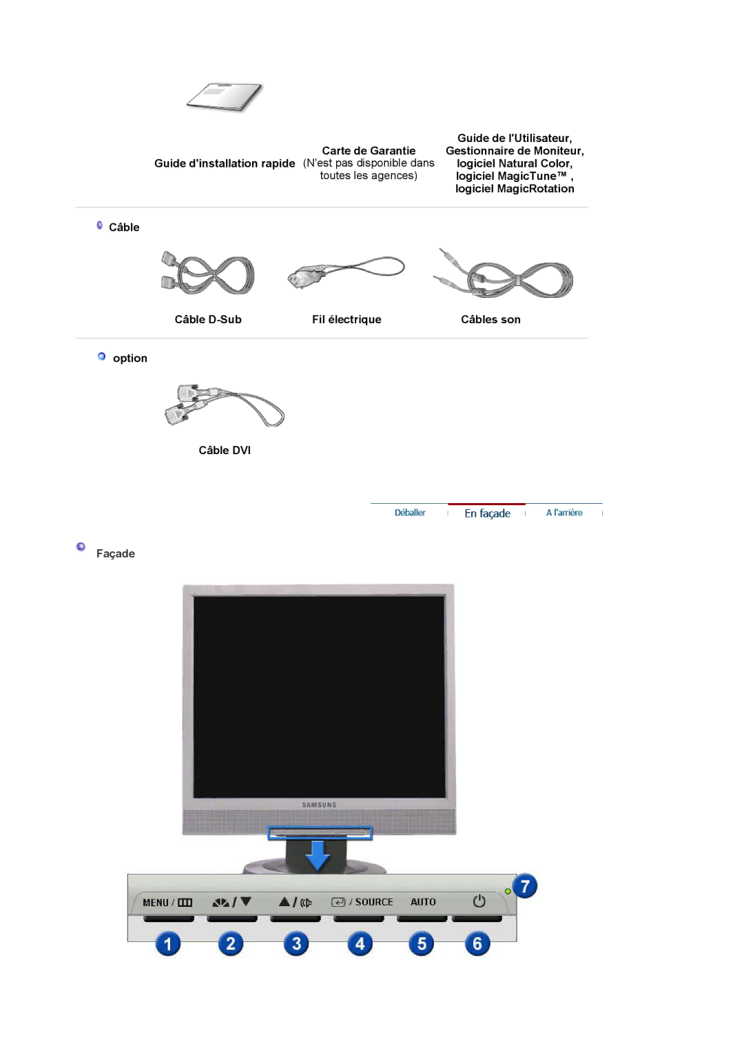 Samsung LS17PLMTSQ/EDC, LS17PLMSSB/EDC, LS19PLMTSQ/EDC Guide de lUtilisateur, Logiciel MagicTune, Logiciel MagicRotation 