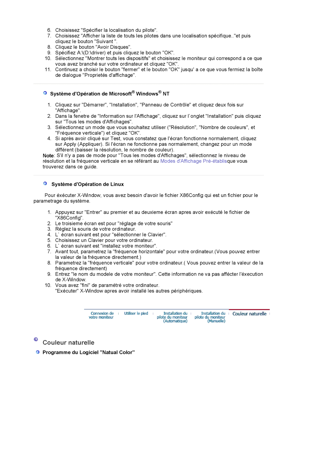 Samsung LS17PLMTSQ/EDC, LS17PLMSSB/EDC, LS19PLMTSQ/EDC manual Couleur naturelle 